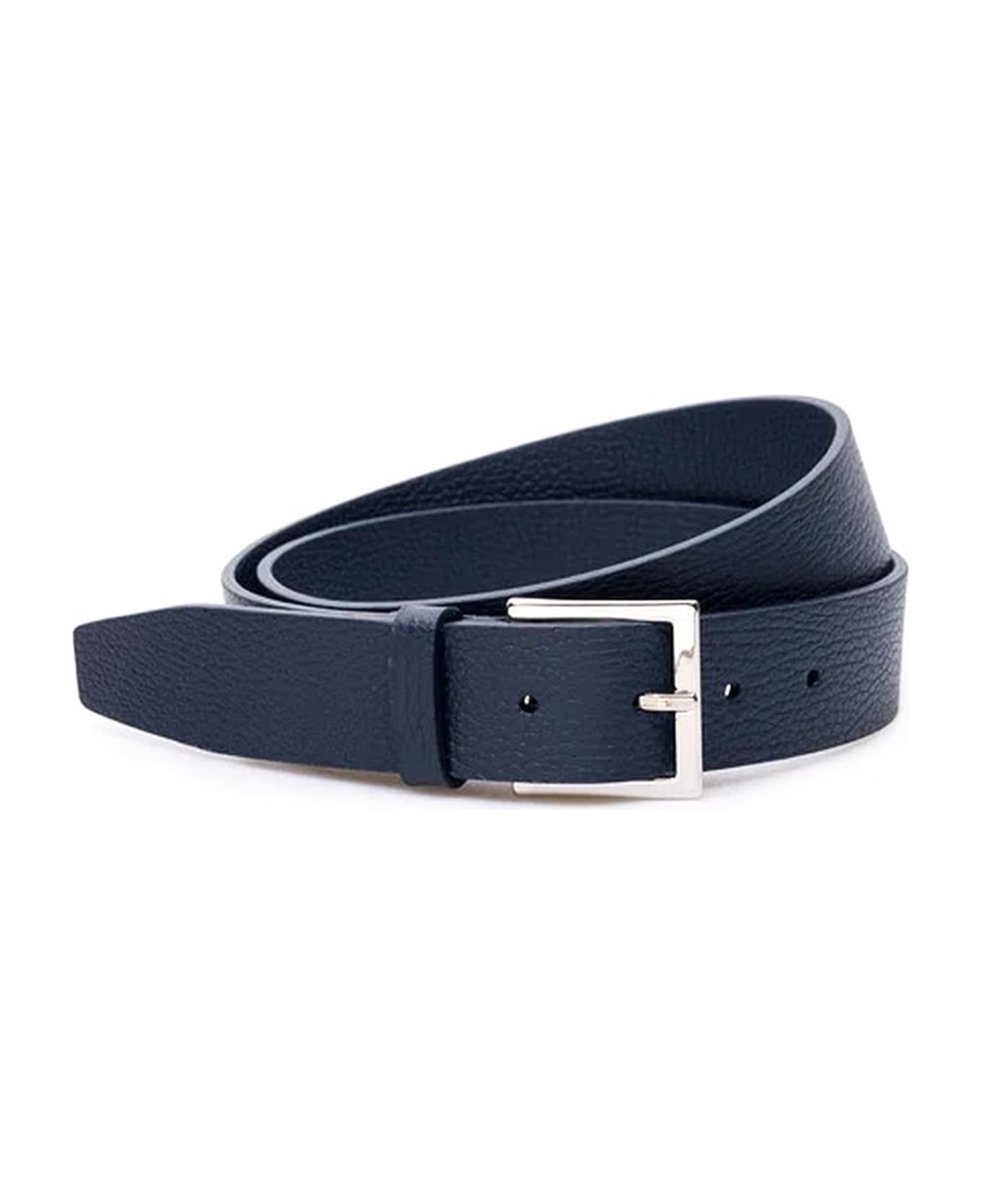 Orciani Navy Blue Leather Belt - Blue ベルト