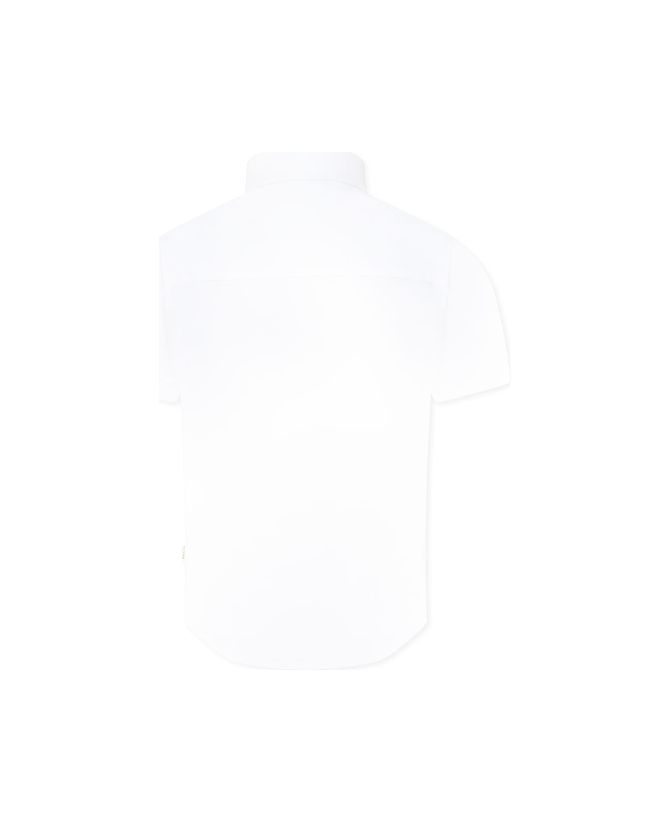Hugo Boss White Shirt For Boy With Logo - White