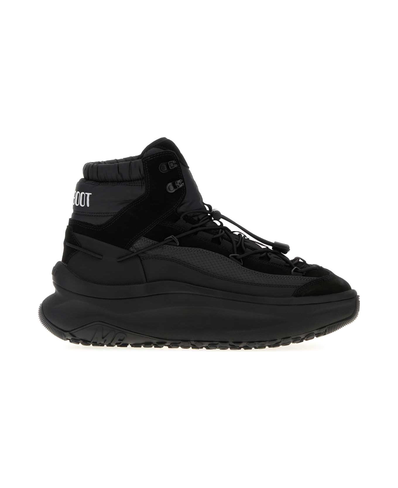 Moon Boot Black Fabric Moon247 Sneakers - BLACK