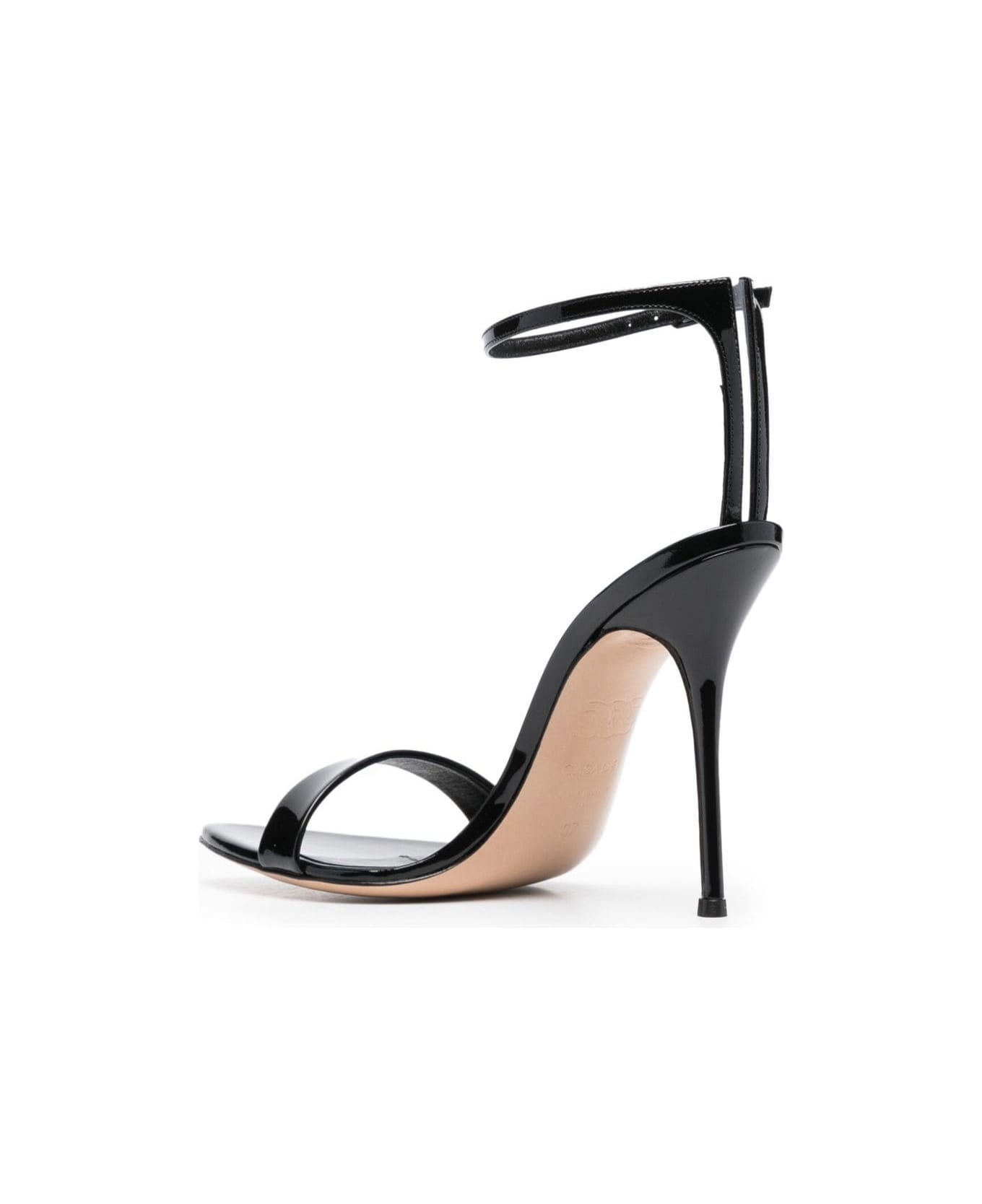 Casadei Black Patent Finish Sandals With Stiletto Heel In Leather Woman - Black