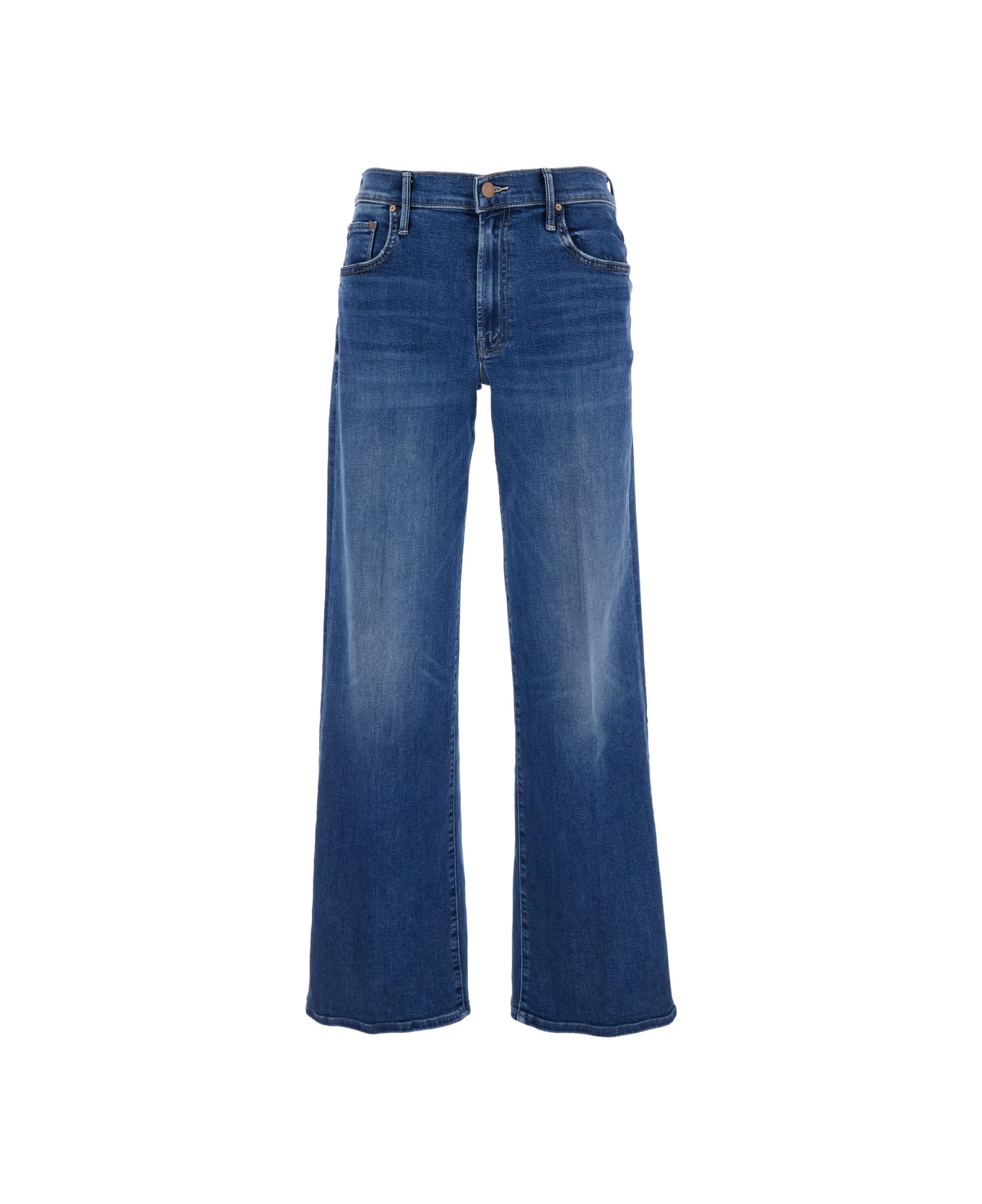 Mother 
the Maven Sneak
 Blue Flared Jeans With Mid Rise And Belt Loops In Denim Woman - Blue