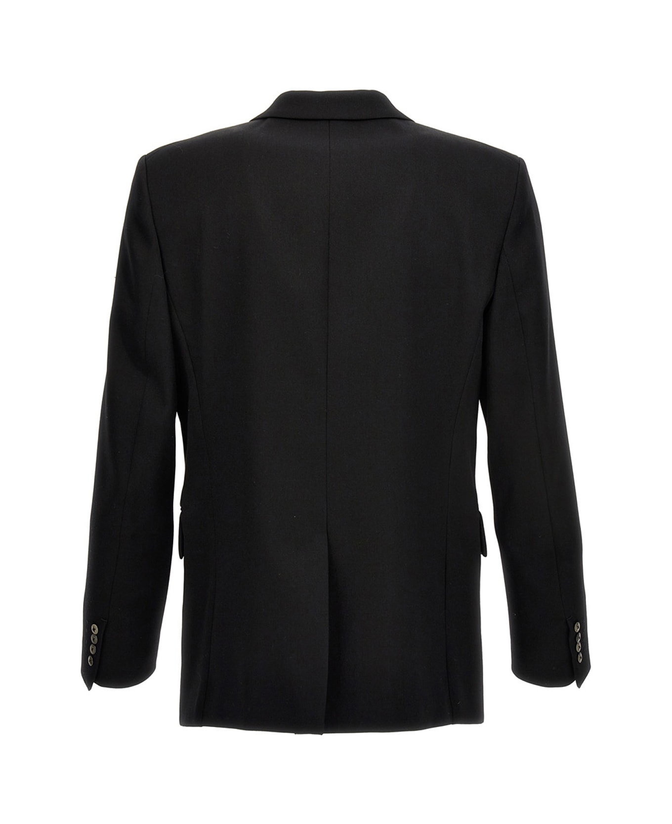 Lanvin Wool Single Breast Blazer Jacket - Black  