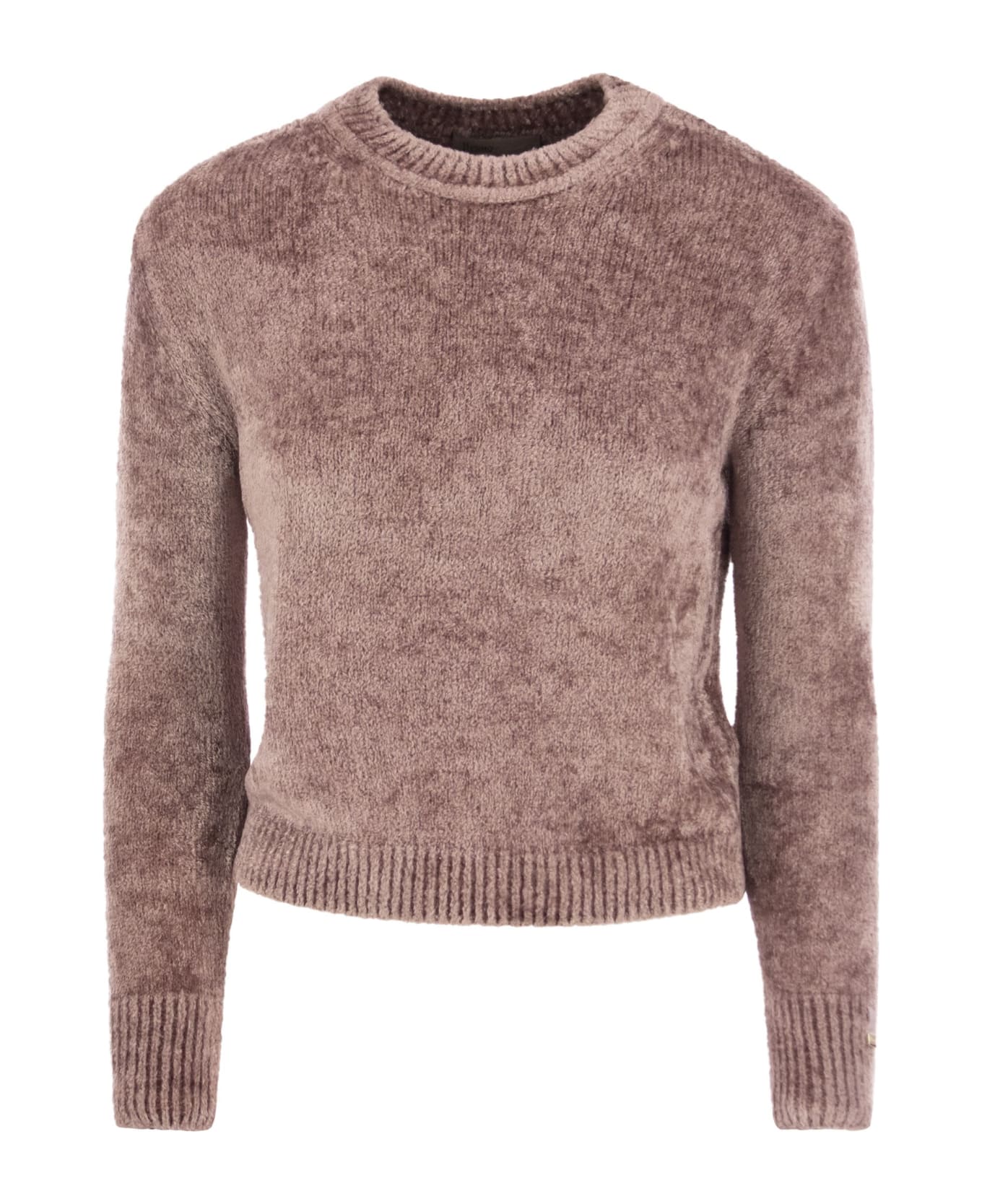 Herno Resort Pullover In Chenille Knit Sweater - Pink