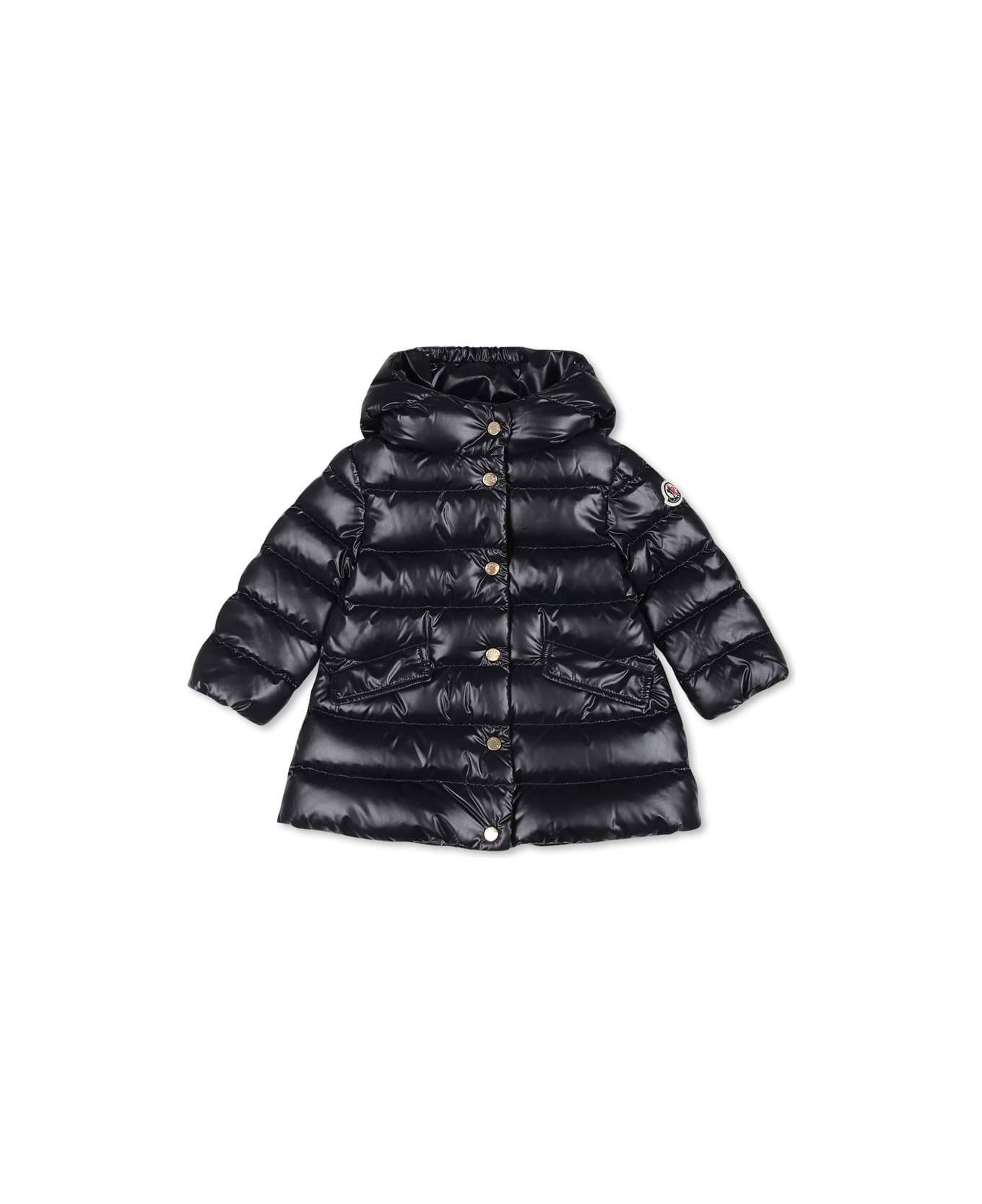 Moncler Ibida Blue Down Jacket For Baby Girlwith Logo - Blue