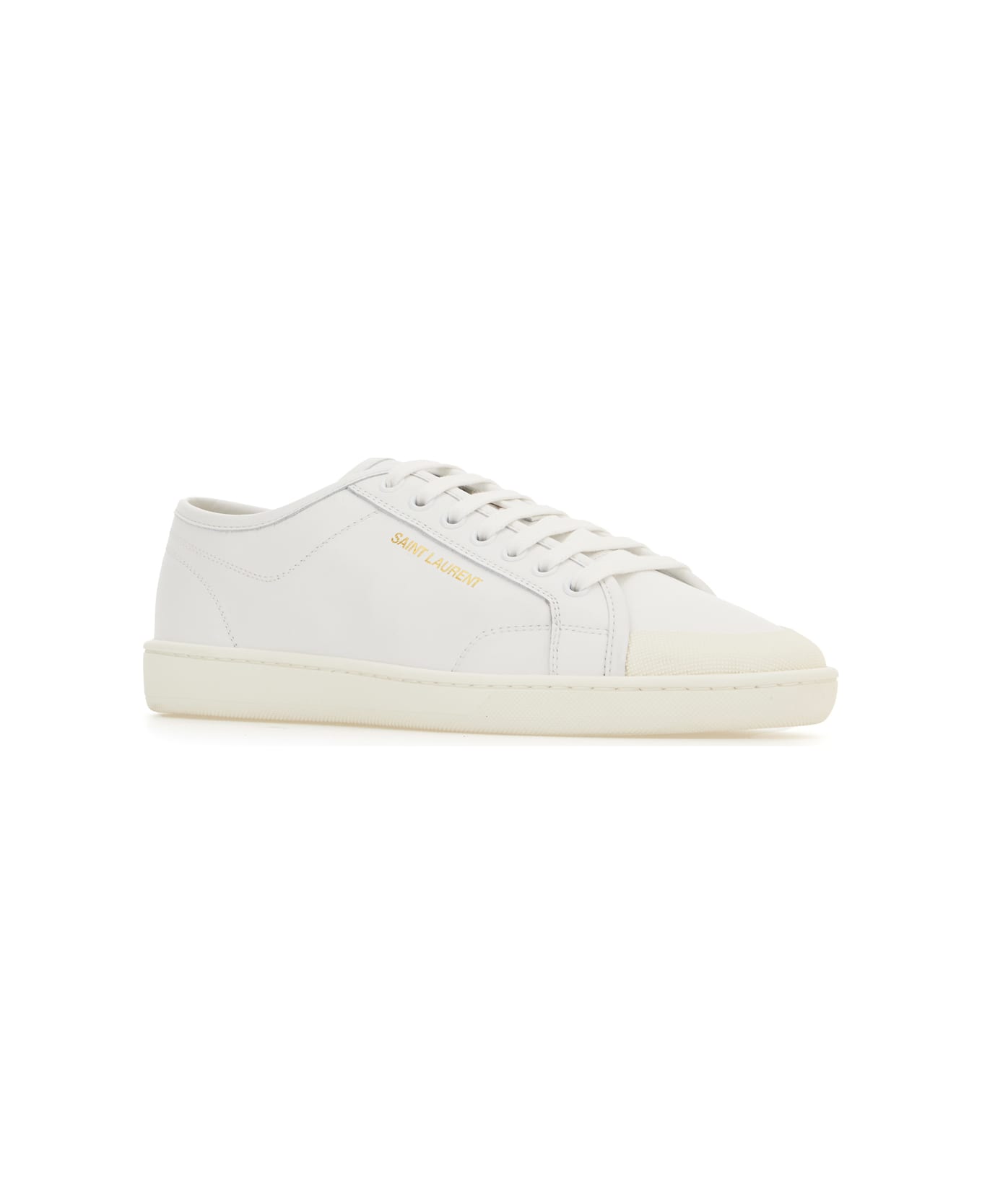Saint Laurent White Leather Sneakers - BLANC OPTIQUE スニーカー