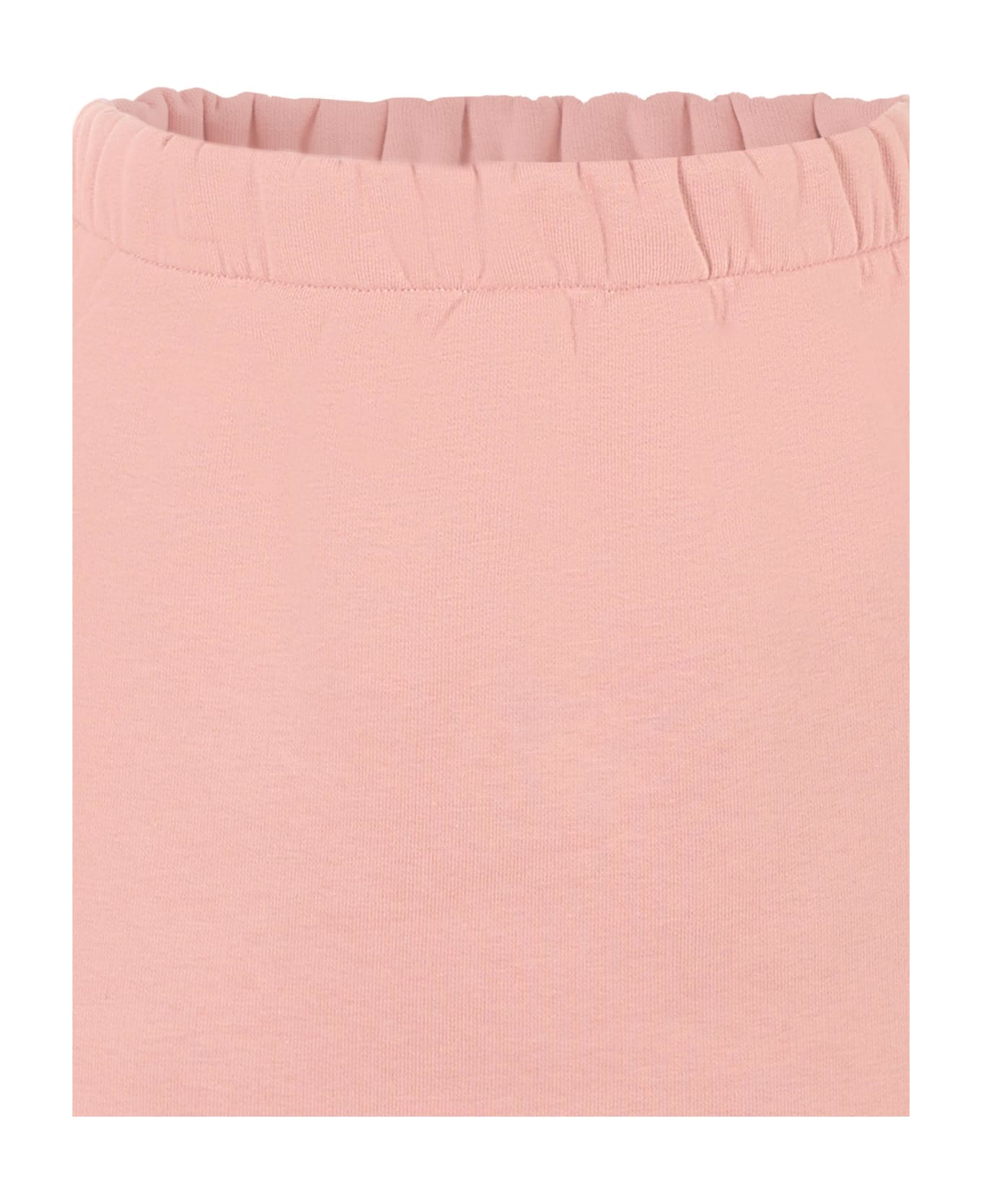 Douuod Pink Skirt For Girl With Logo Patch - Pink