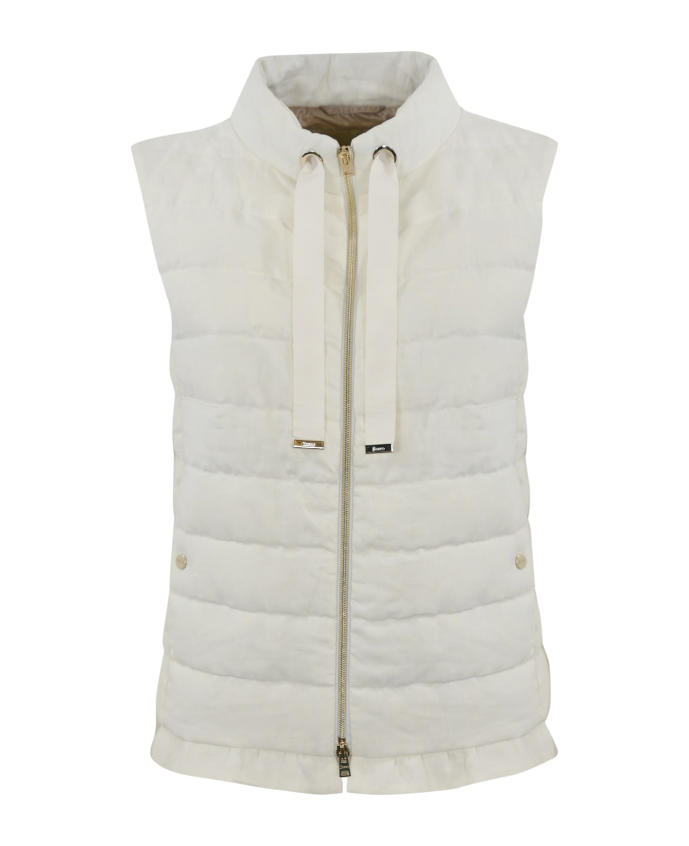 Herno Padded Linen Vest - Bianco