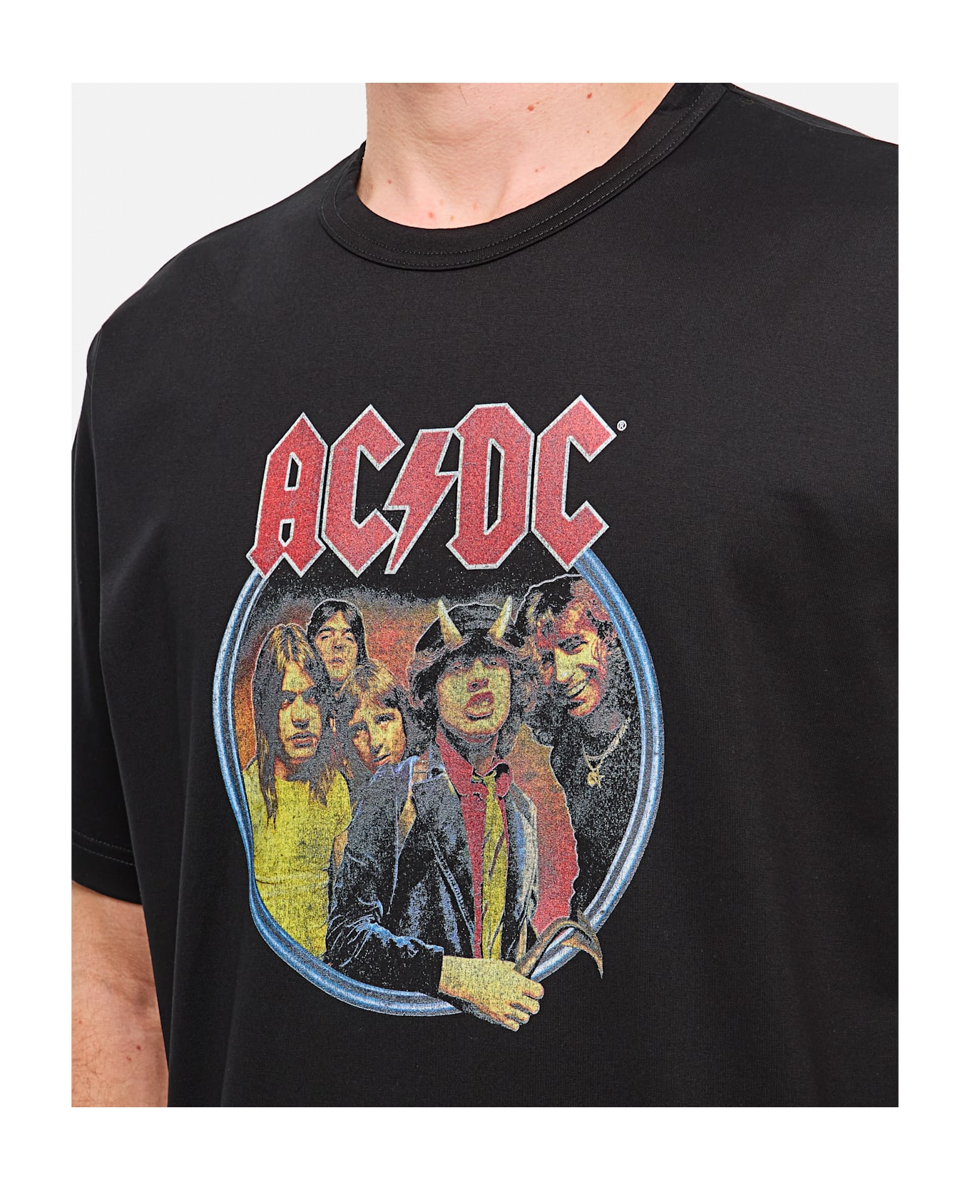 Junya Watanabe Ac/dc Printed T-shirt - Black