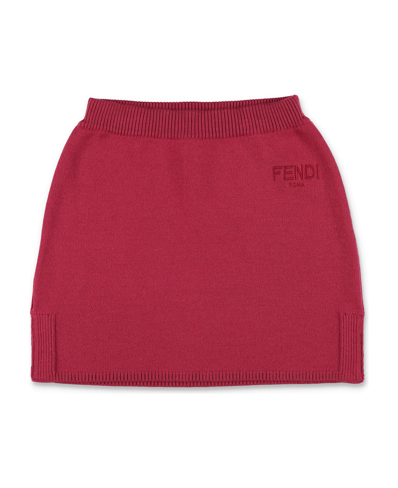 Fendi Kids Burgundy Knit Skirt - MARSALA