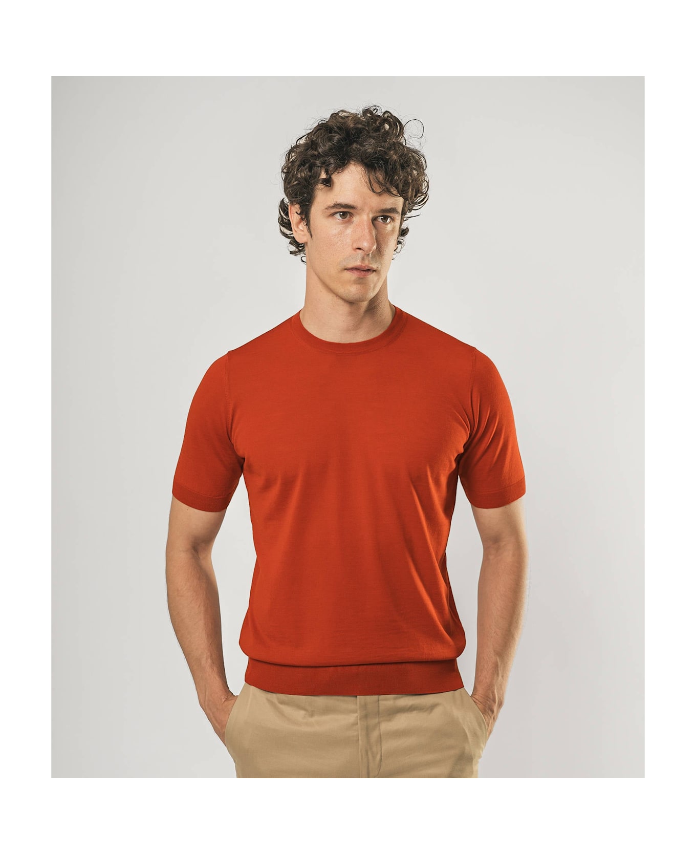 Larusmiani Crewneck Roquebrune T-Shirt - Firebrick
