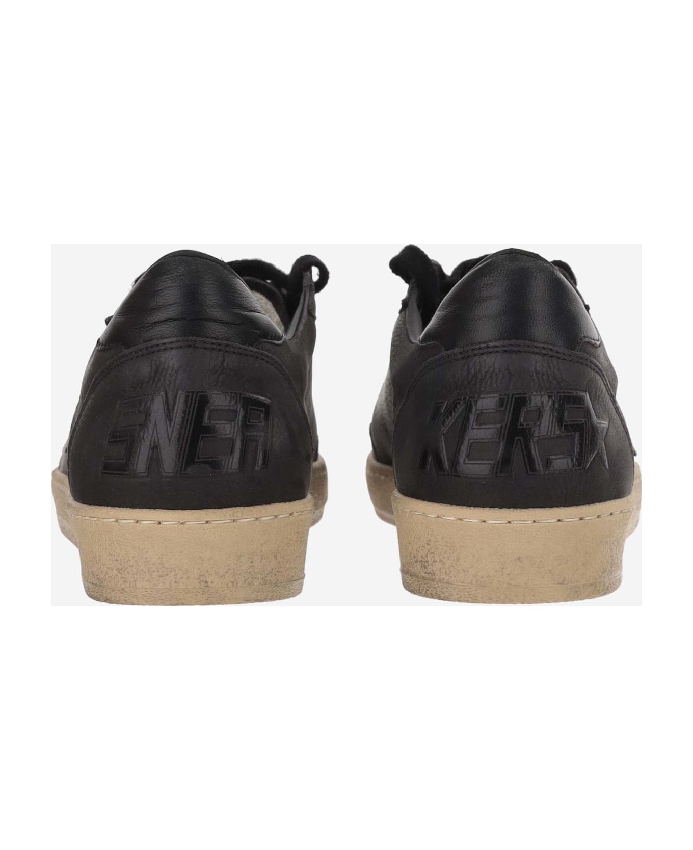 Golden Goose Black Leather Ball Star Sneakers - Black