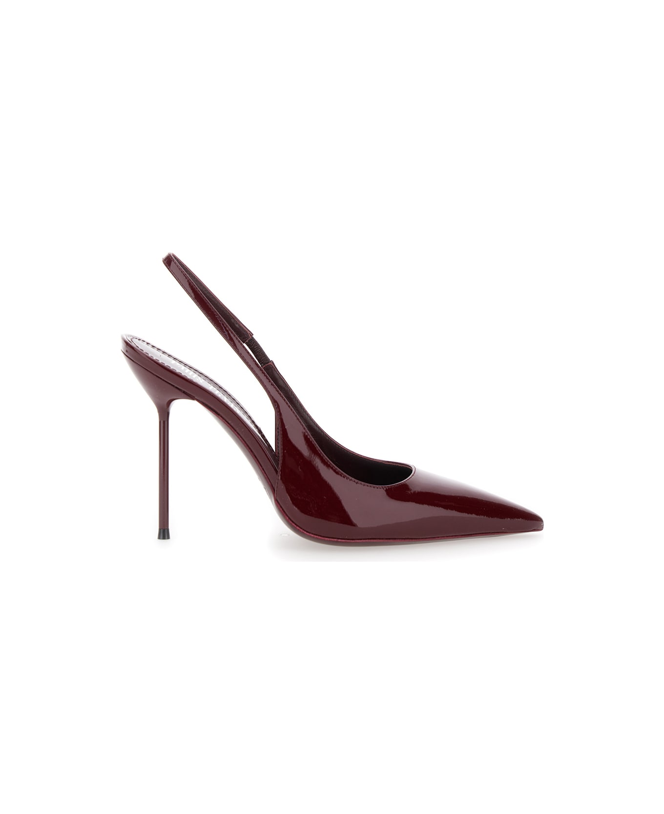 Paris Texas 
lidia
 Bordeaux Slingback Mules With High Stiletto Heel And Elastic Ankle Strap In Leather Woman - Bordeaux