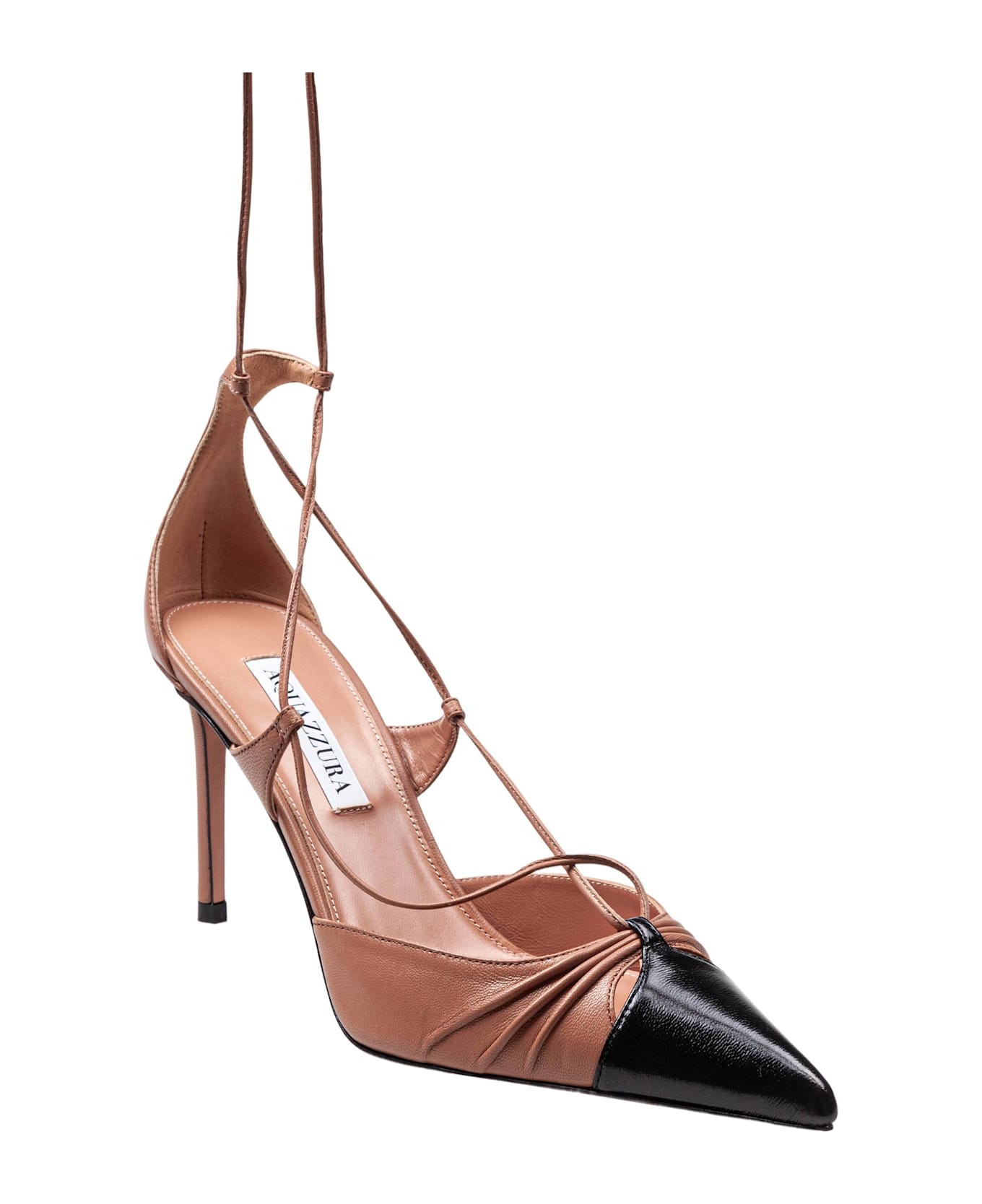 Aquazzura Gabi Pump 85 Nappa Leather Decollete' Color Pink/black - Pink