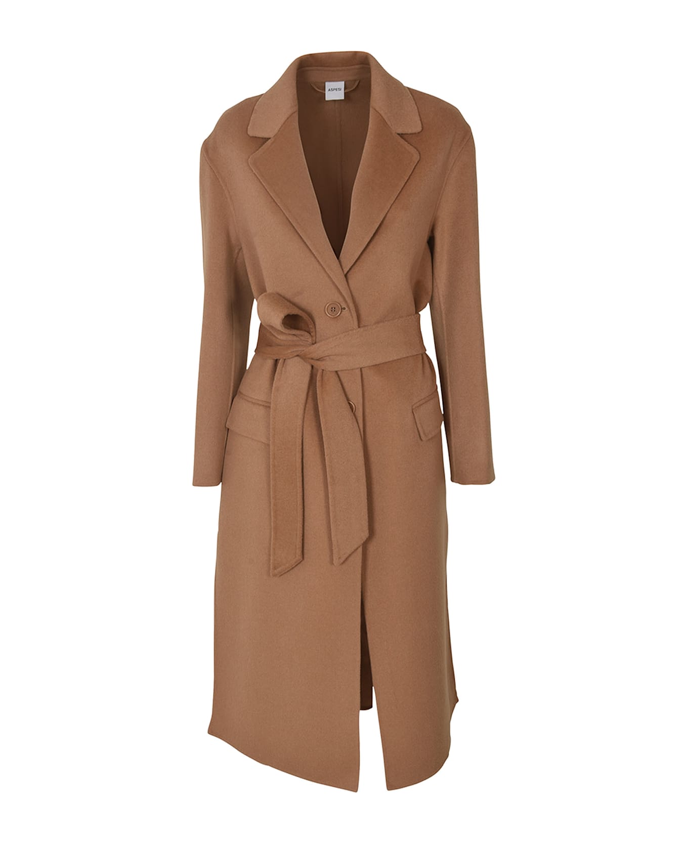 Aspesi Tie-waist Buttoned Coat - CAMMELLO / CAMEL