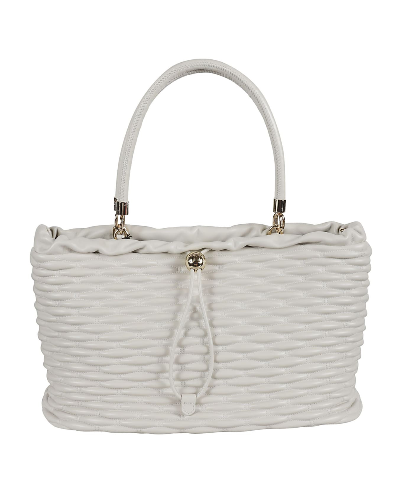 Furla Weave Drawstring Tote - chalk