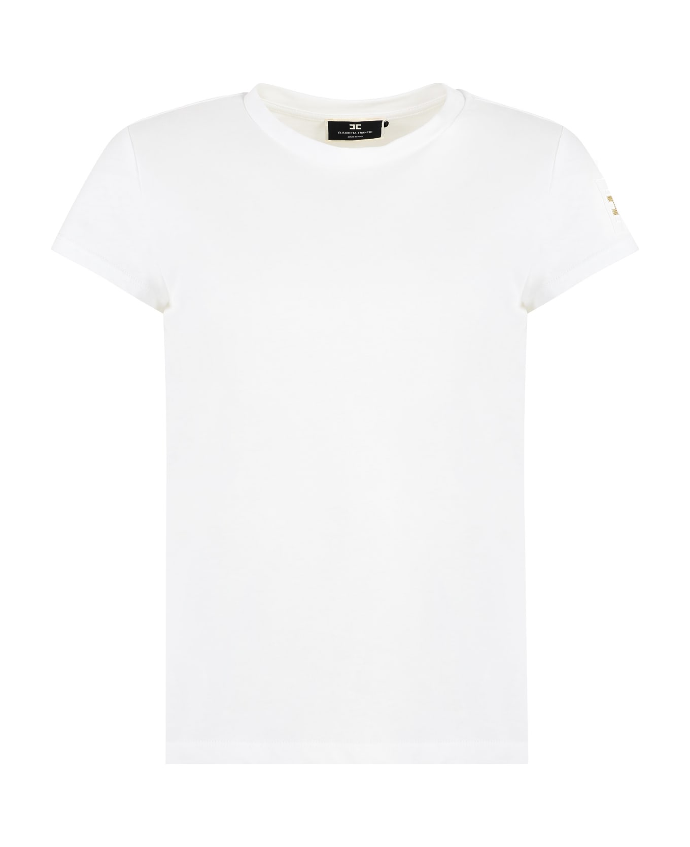 Elisabetta Franchi Cotton Crew-neck T-shirt - White Tシャツ