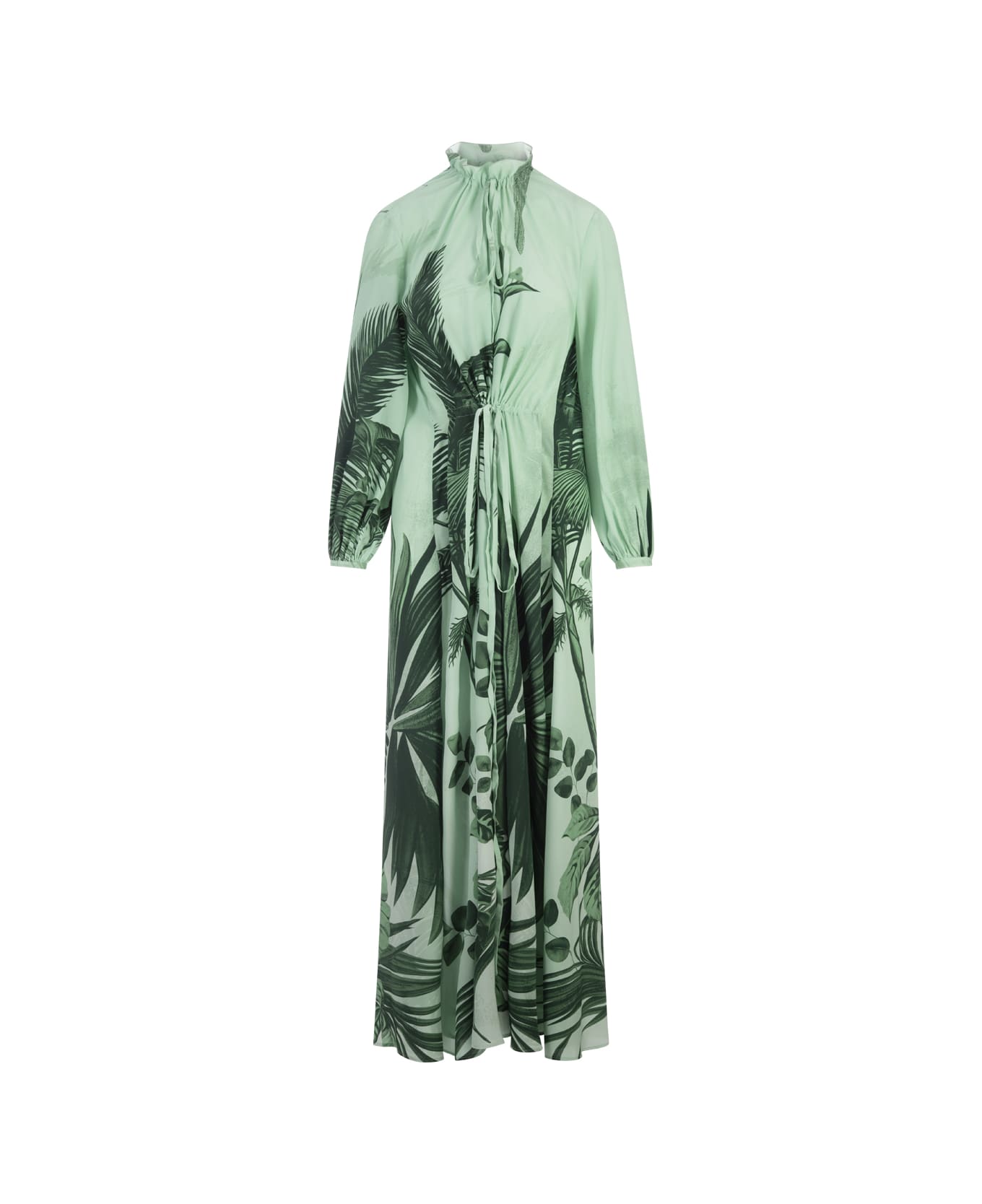 For Restless Sleepers Flowers Green Elone Long Dress - Green ワンピース＆ドレス