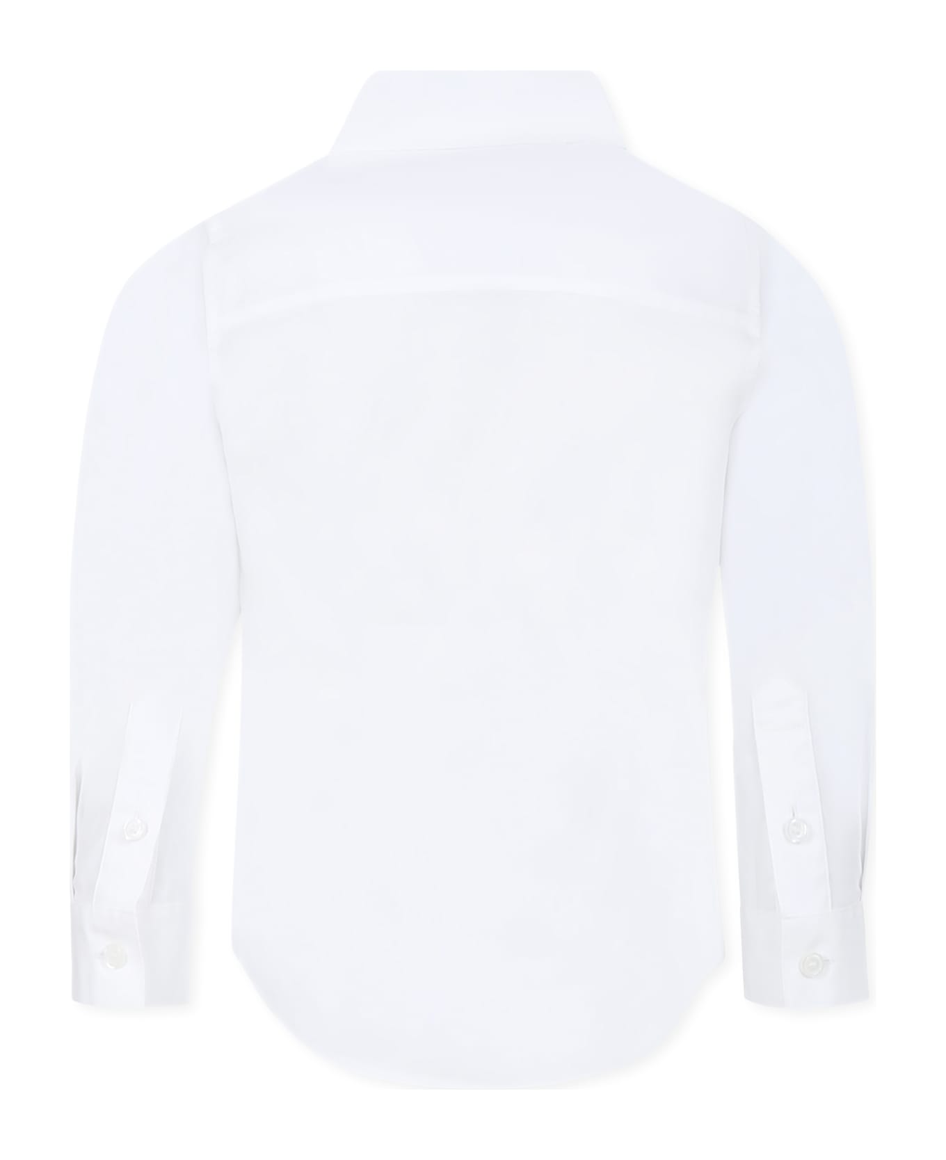 Burberry White Shirt For Boy With Equestrian Knight - White