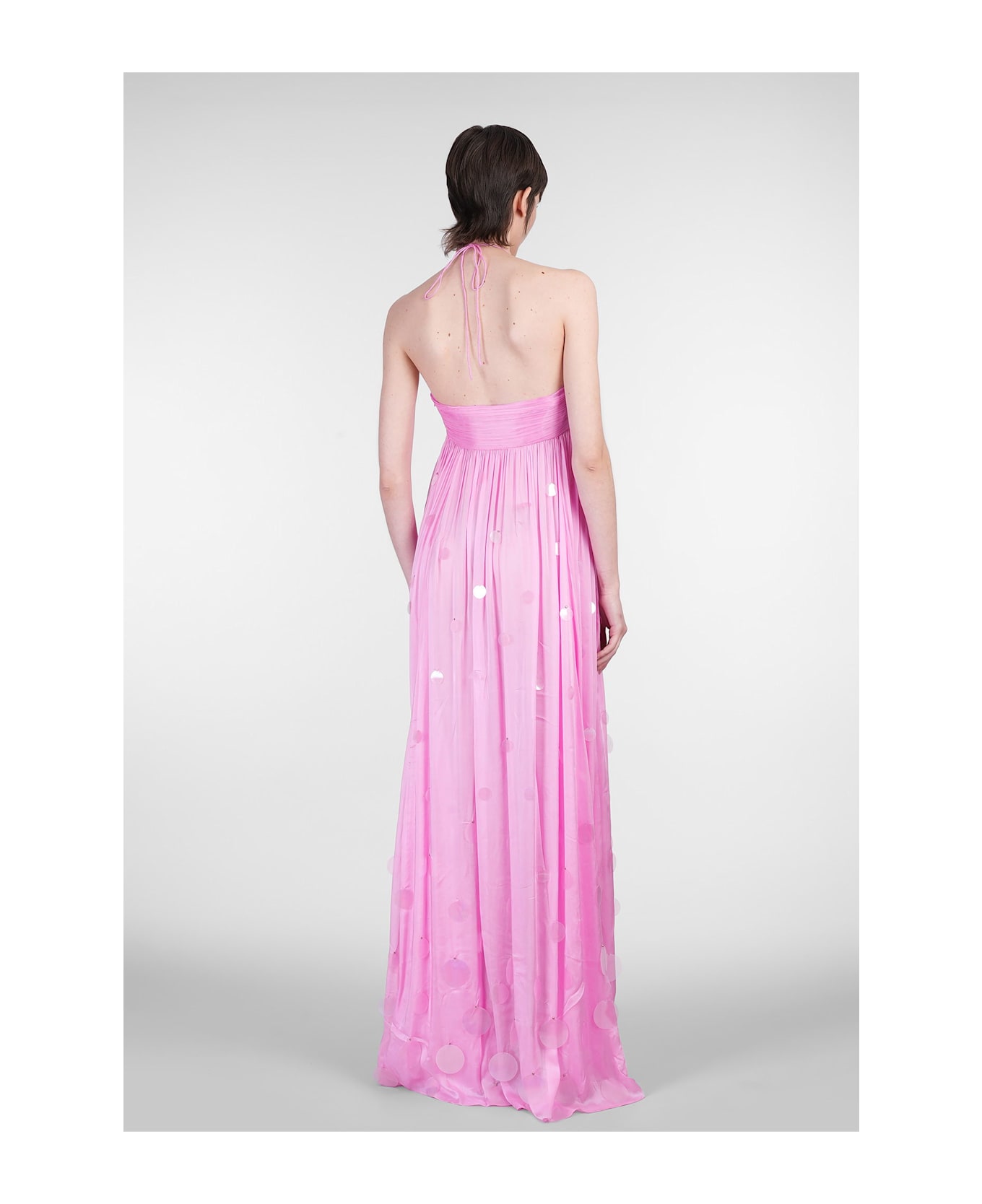 retrofete Mathilde Long Dress In Rose-pink Viscose - rose-pink