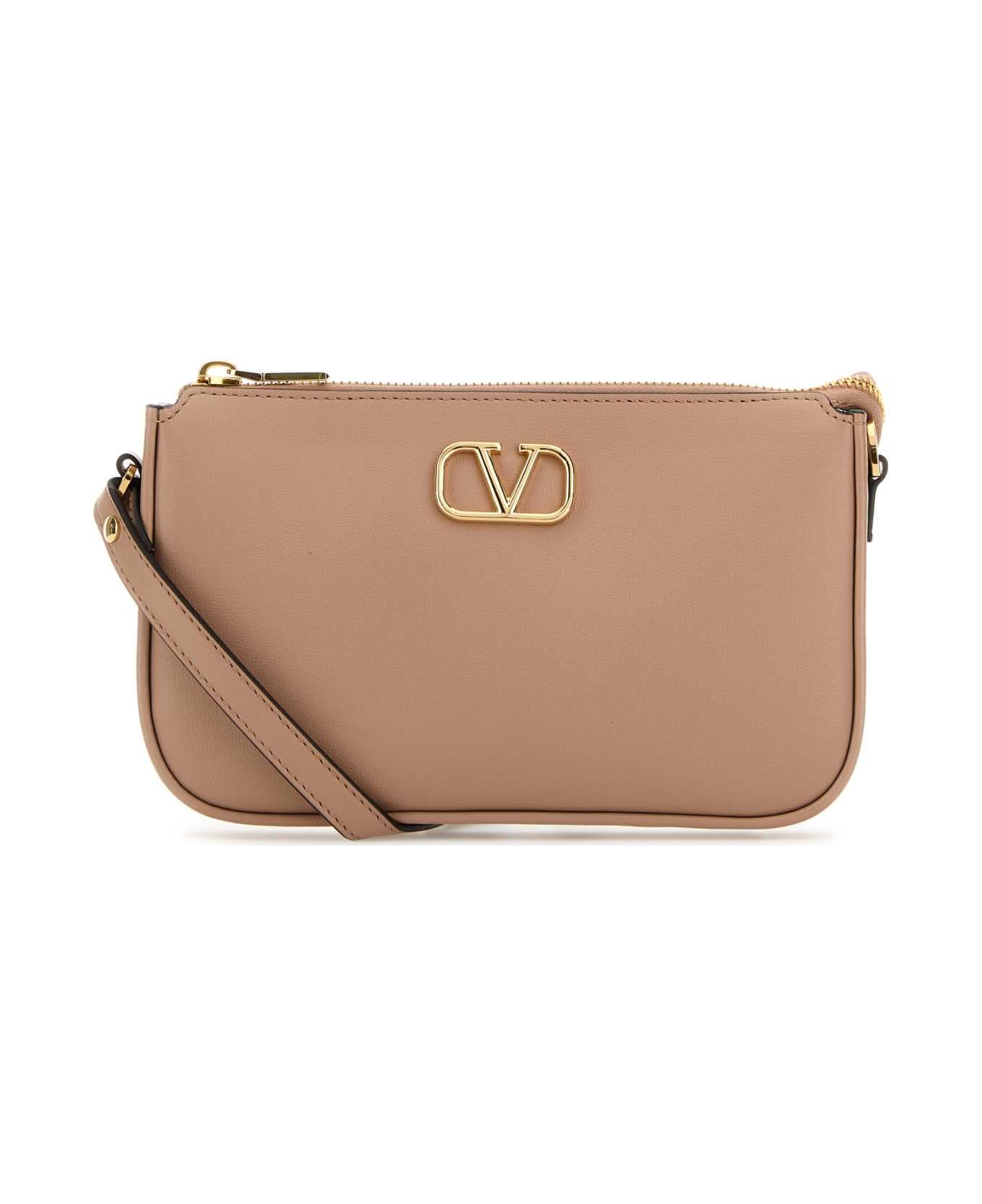 Valentino Garavani Powder Pink Leather Vlogo Crossbody Bag - ROSECANNELLE