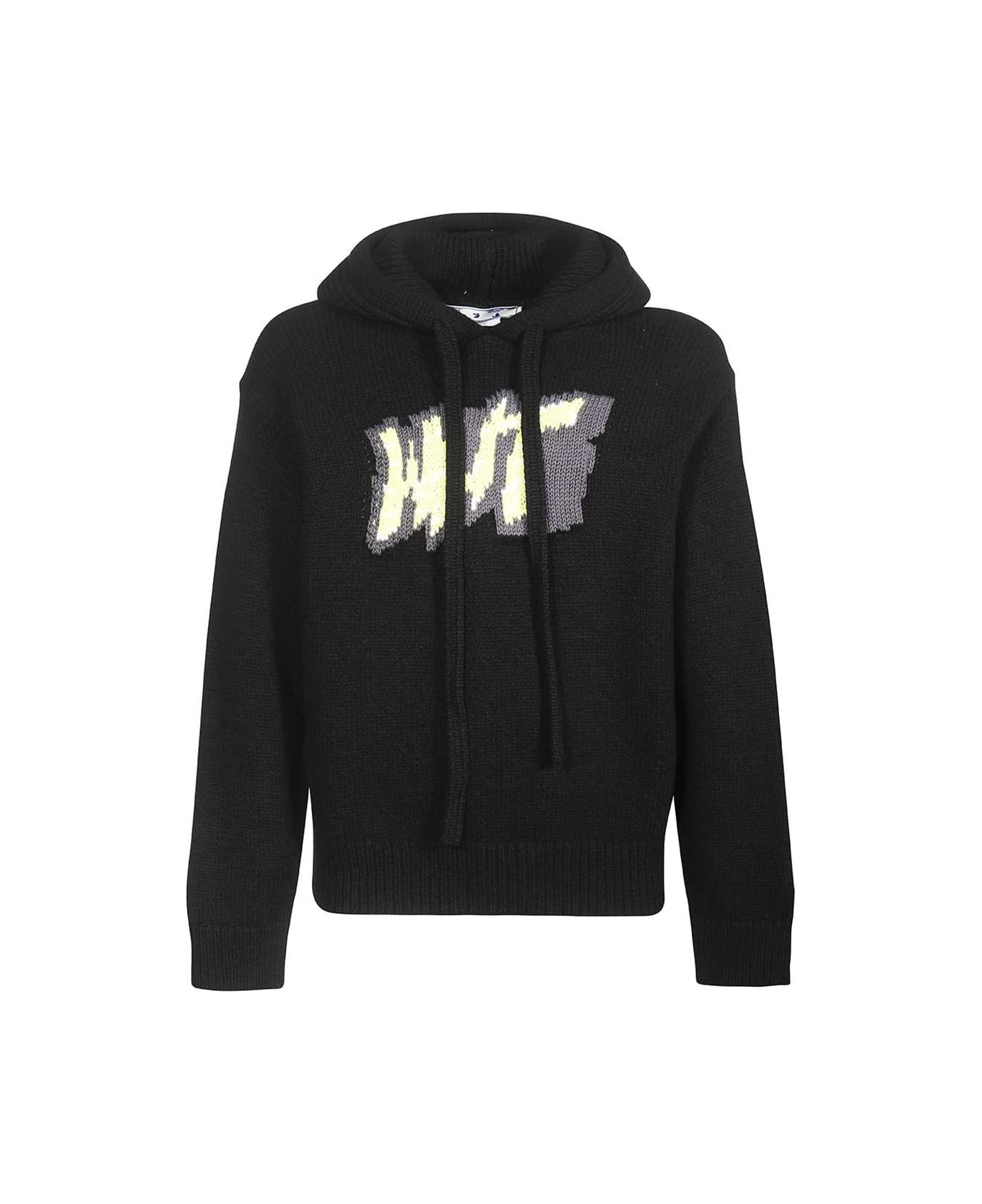 Off-White Knitted Hoodie - black