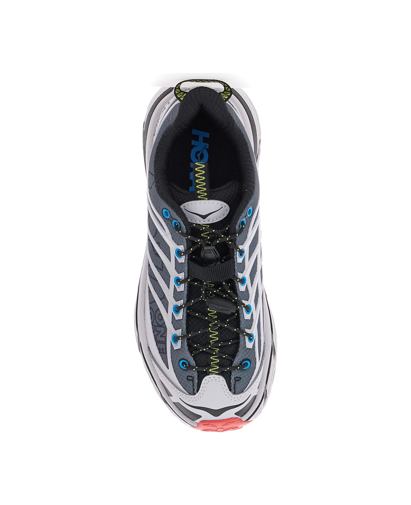 Hoka 'mafate' Grey Sneakers With Insert Design And Drawstring Closure In Synthetic Fiber Unisex - Grey