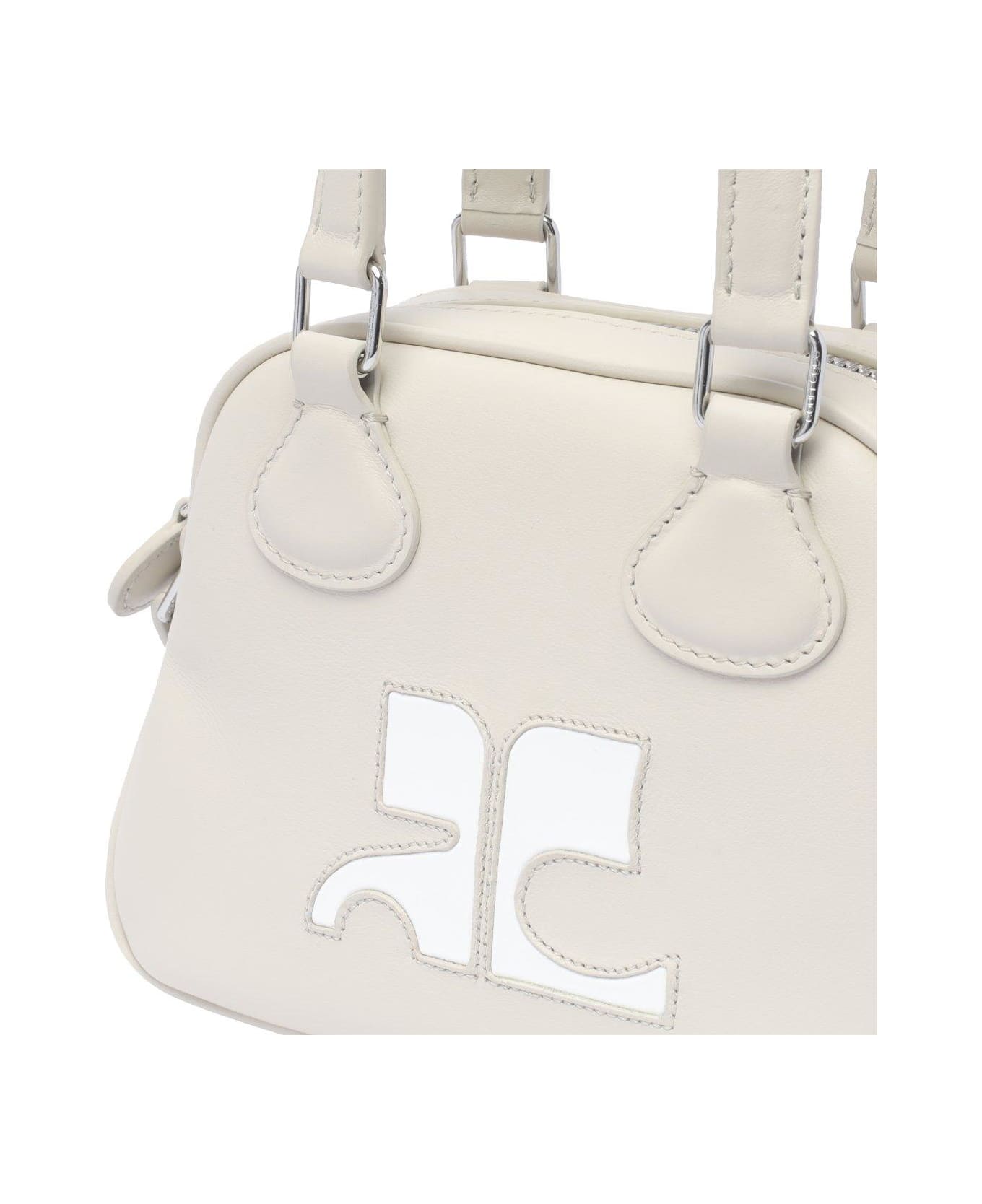 Courrèges Logo Patch Zip-up Bowling Bag - Grey トートバッグ