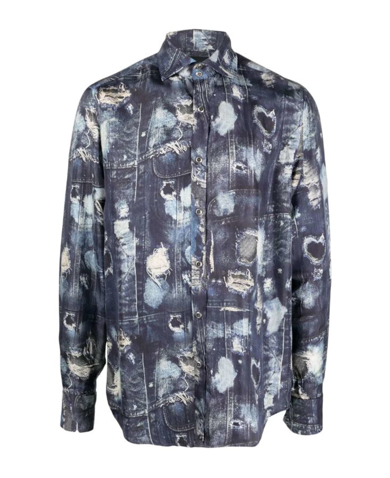 John Richmond Shirt In Silk With Runway Iconic Pattern - Fantasia Denim