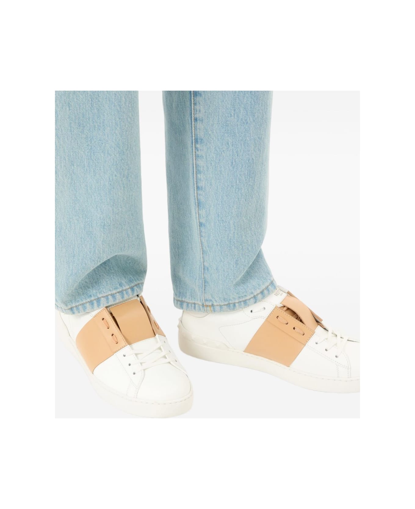 Valentino Garavani Open Leather Sneakers - Beige