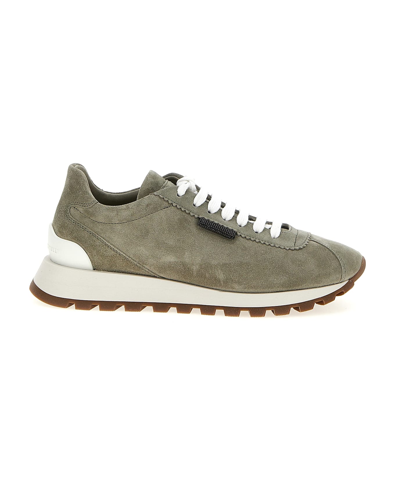 Brunello Cucinelli Shiny Tab Sneakers - Gray