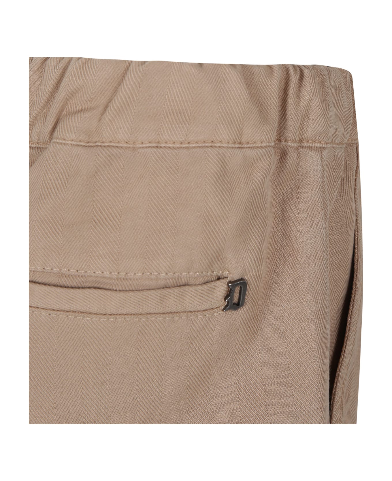 Dondup Beige Shorts For Boy With Logo - Brown ボトムス