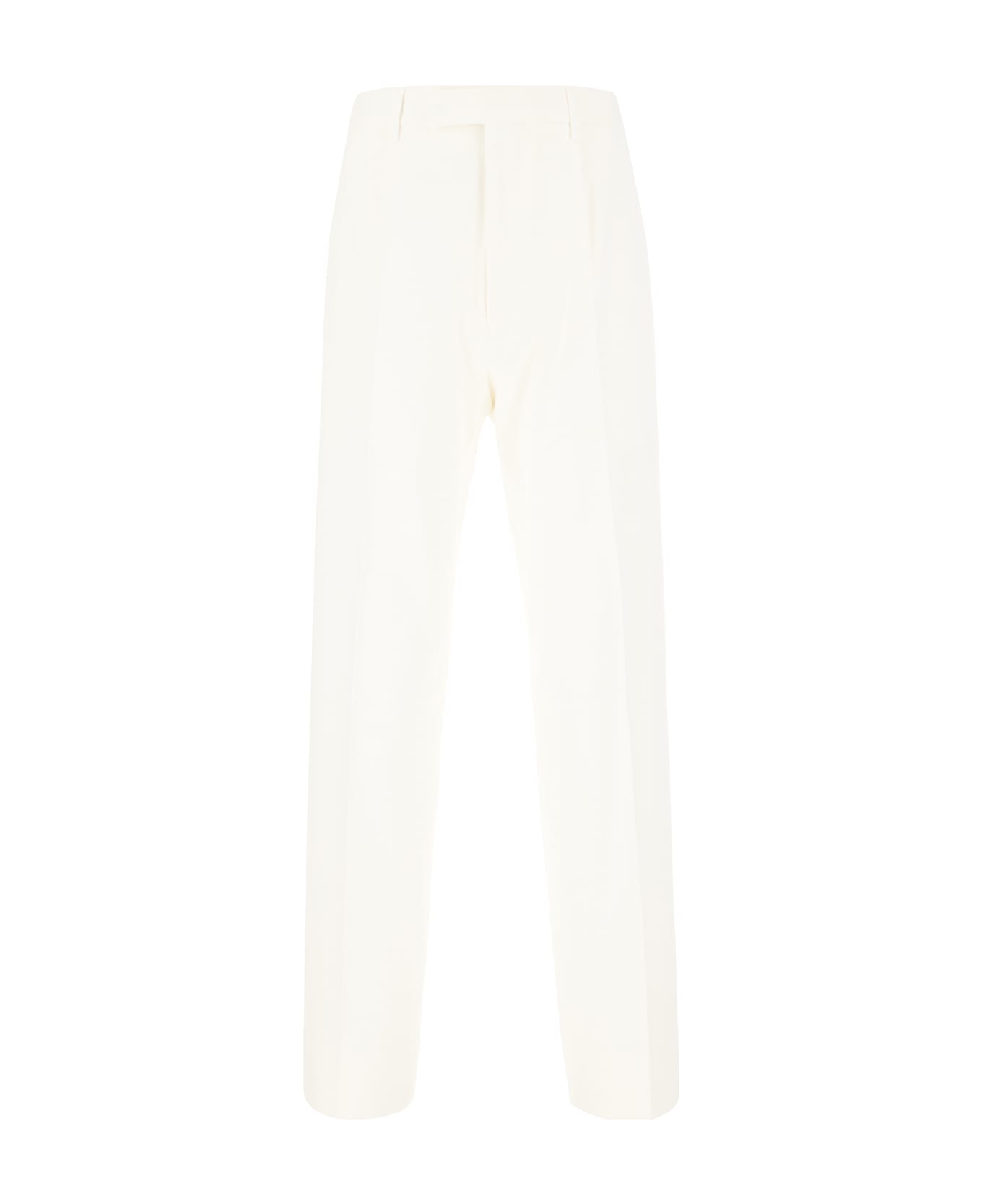 Zegna White Stretch Cotton Pants - Bianco