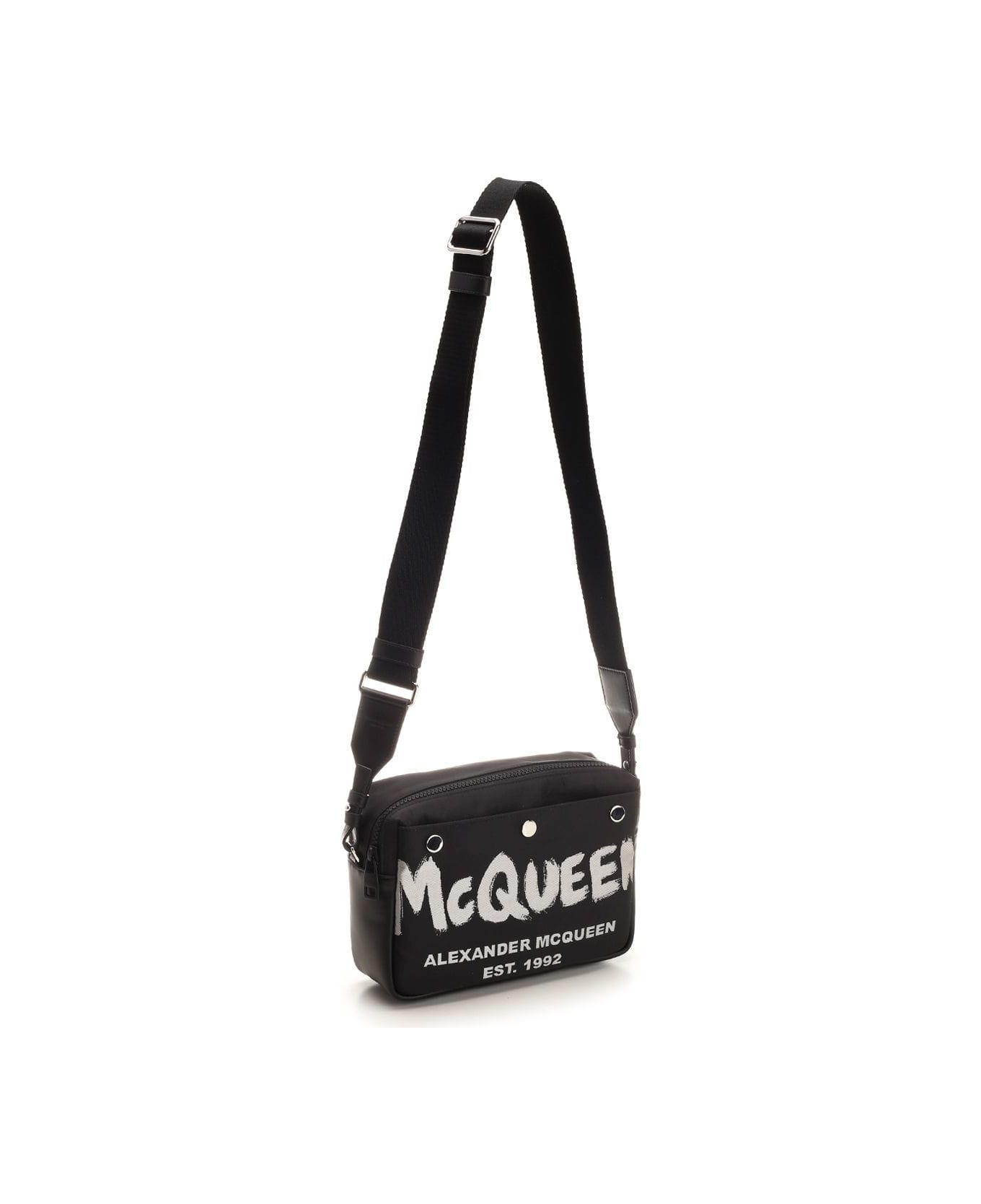 Alexander McQueen Graffiti Pintered Camera Bag - Black