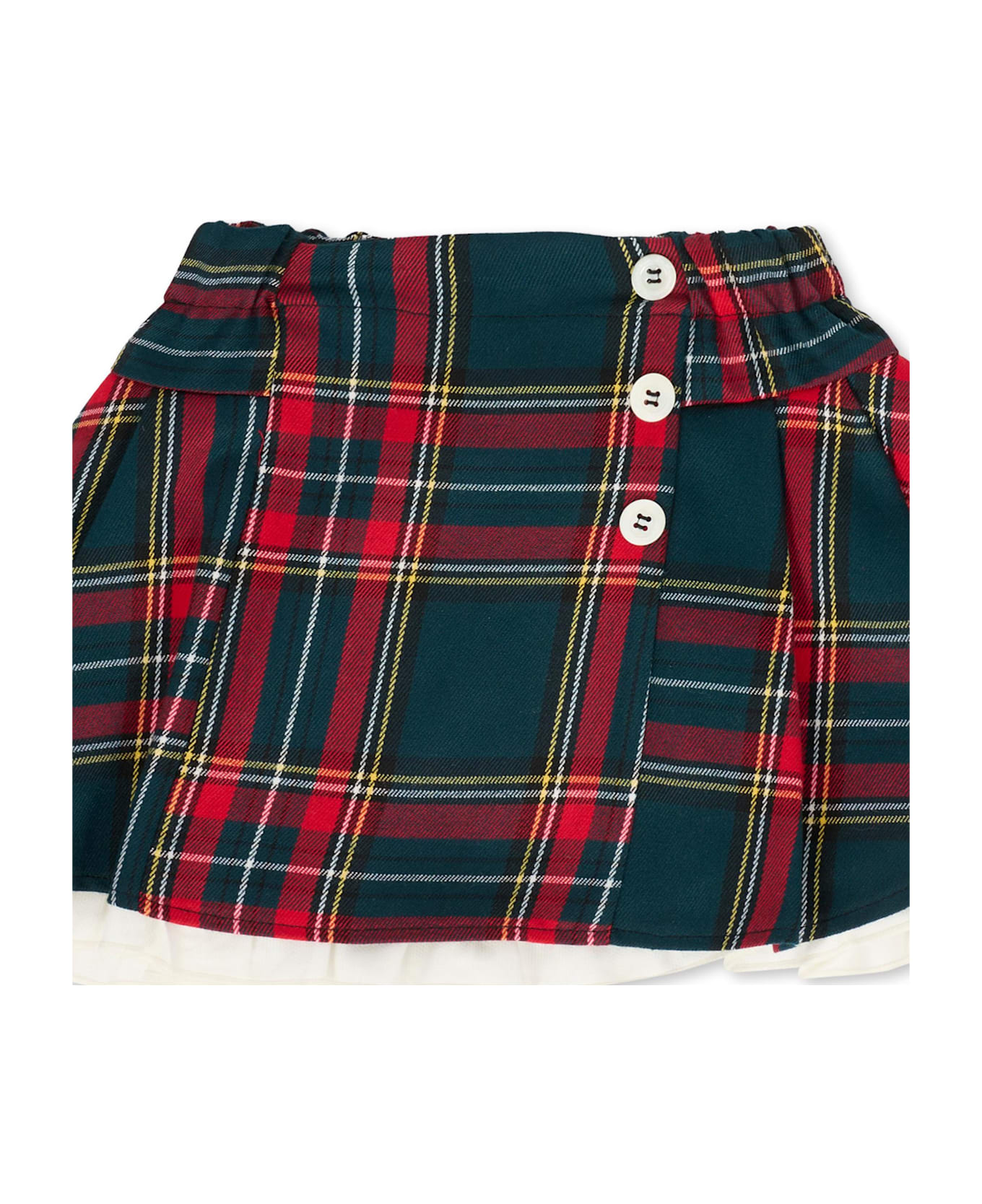 La stupenderia Red Skirt For Baby Girl With Buttons - Red