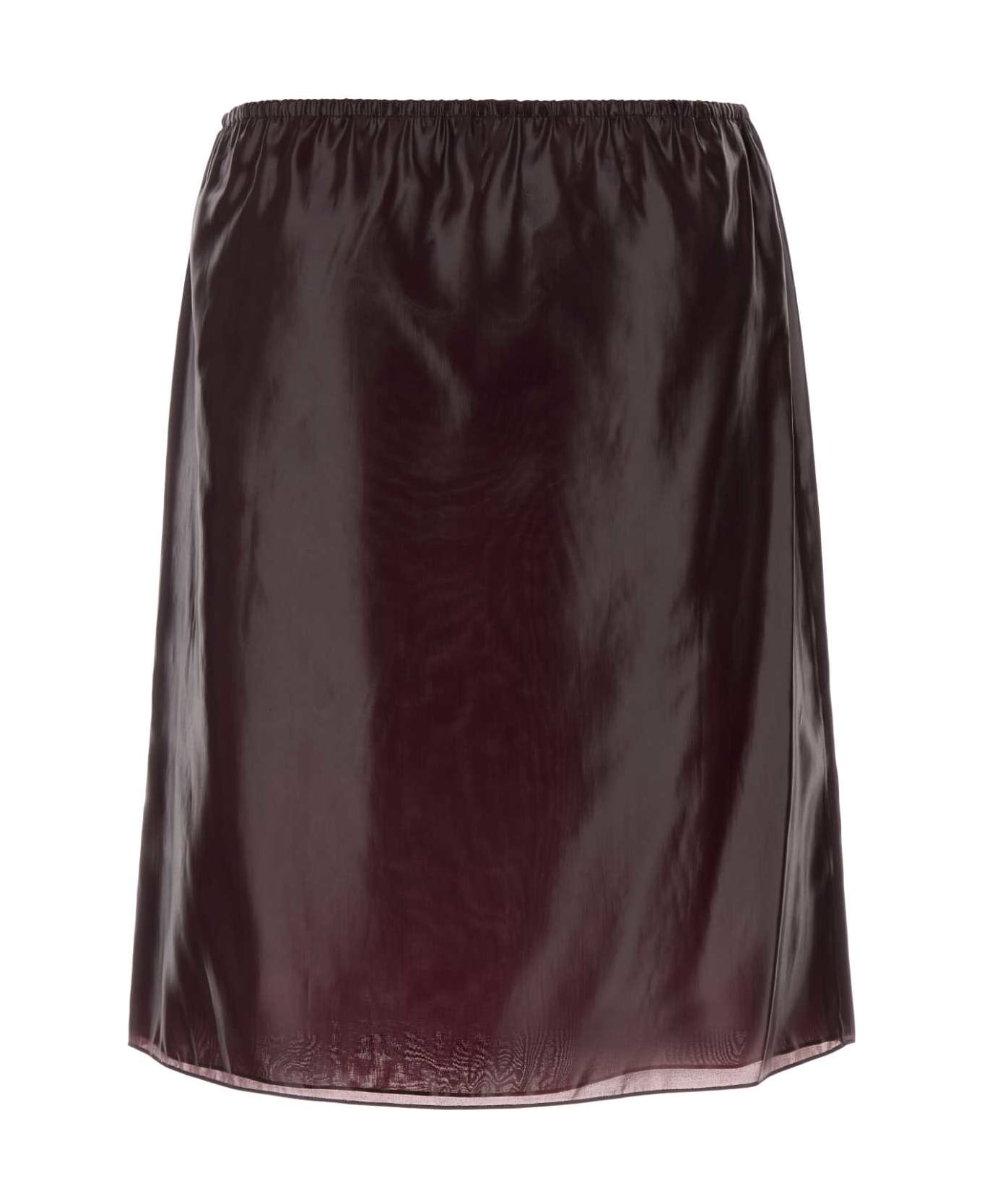 Ferragamo Burgundy Nylon Blend Skirt - OXBLOOD