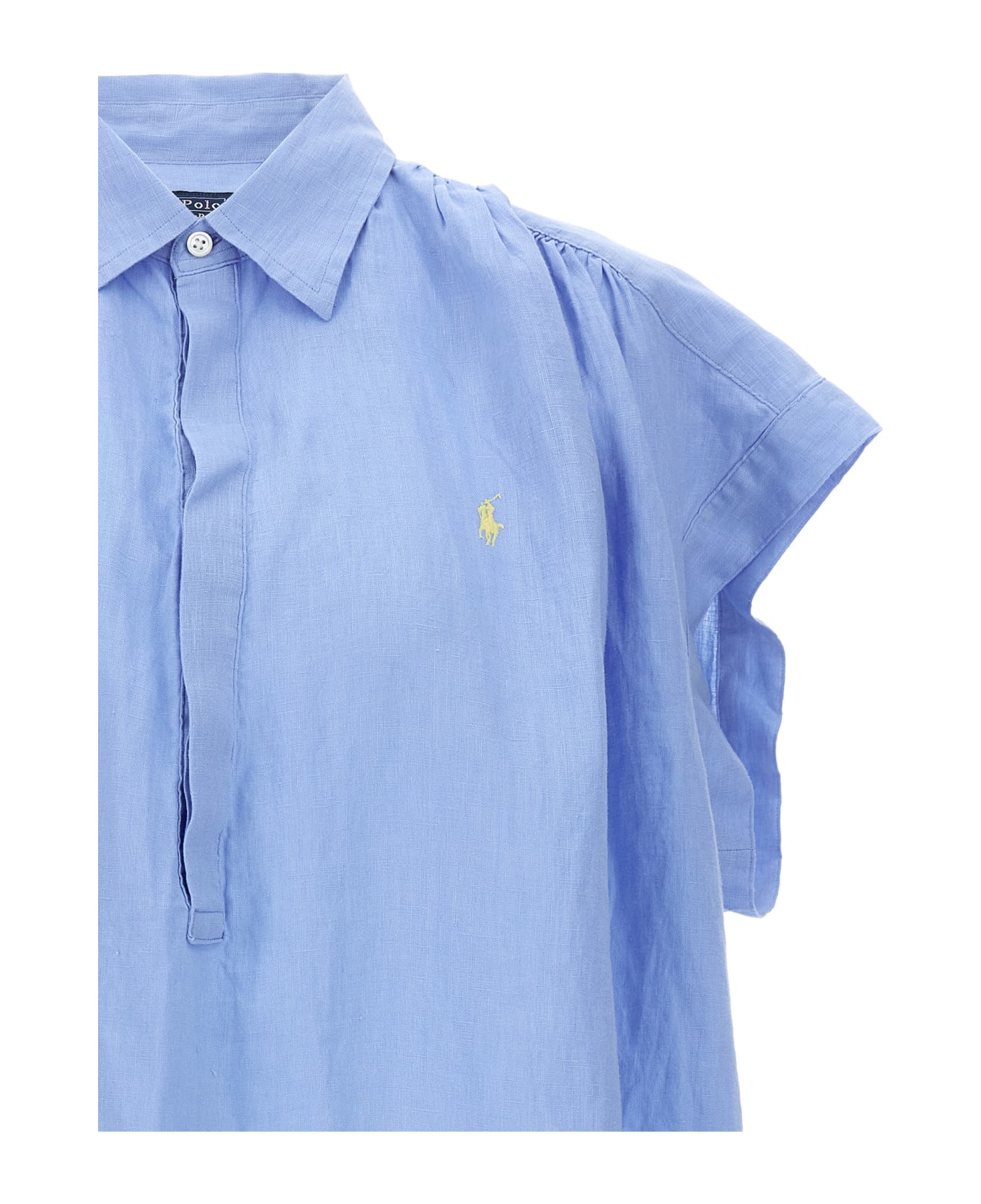 Polo Ralph Lauren Logo Embroidery Blouse - Light Blue