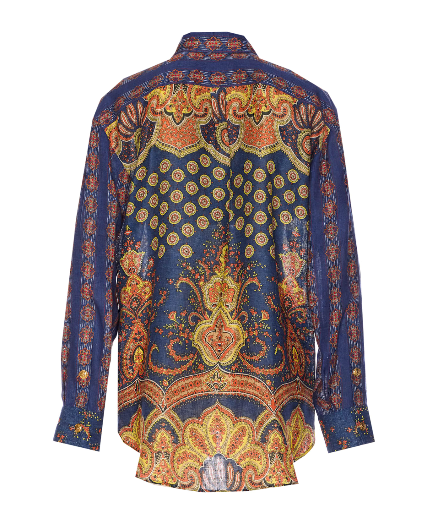 Valentino Garavani Paisley Linen Shirt With Medaglioni Voyage Imaginaire Pattern - MultiColour