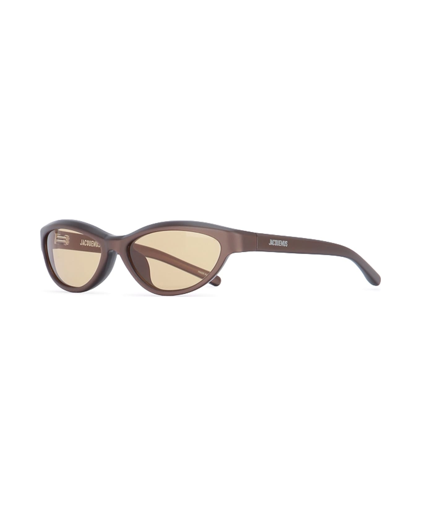 Jacquemus Les Lunettes Curvo - DARKBROWNMATT