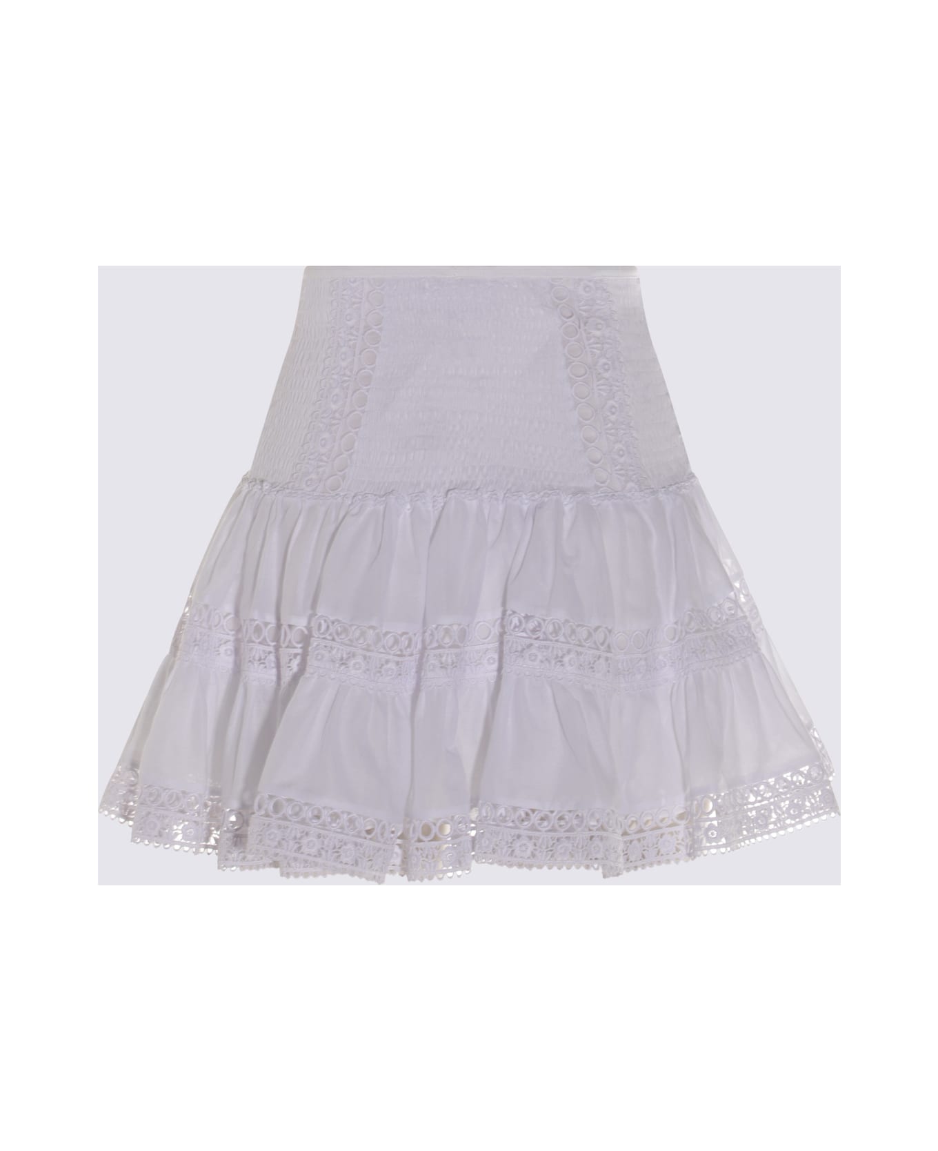 Charo Ruiz White Cotton Mini Skirt - White