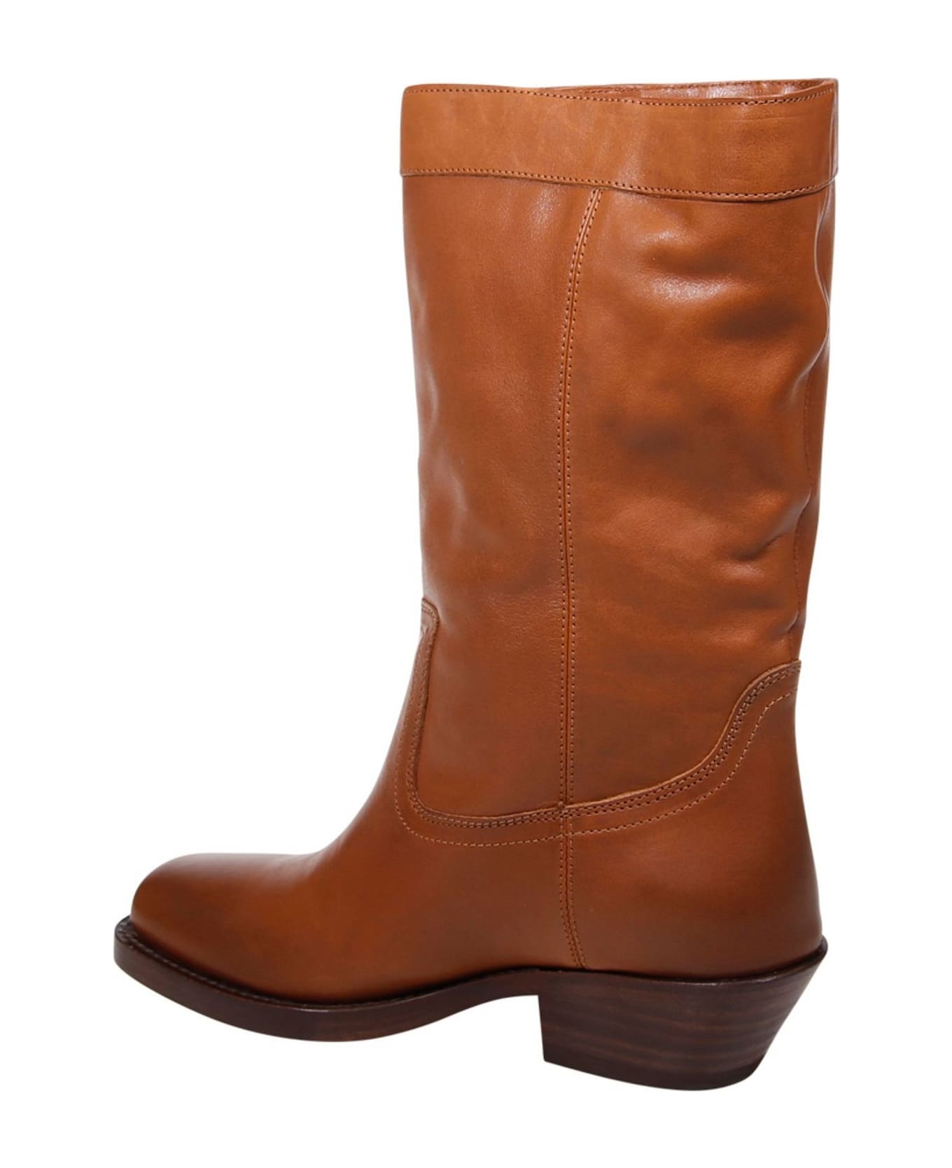 Marant Étoile Ademe Square Toe Biker Boots - Marrone