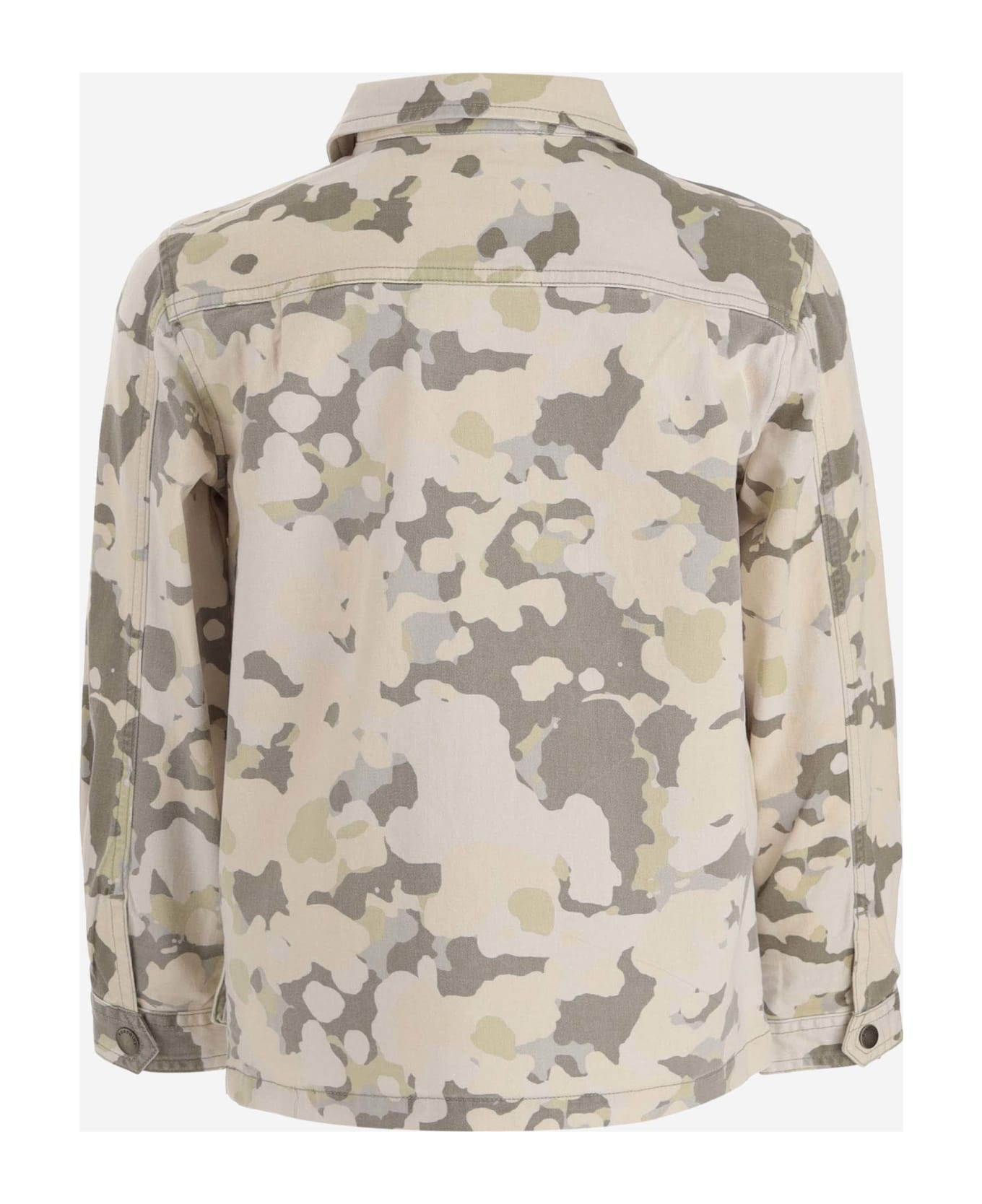 Bonpoint Stretch Cotton Jacket With Camo Pattern - Red