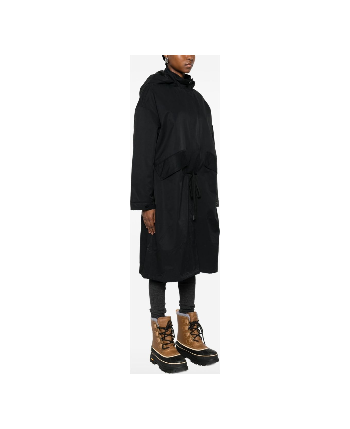 Closed Cotton And Nylon Parka Coat - Black