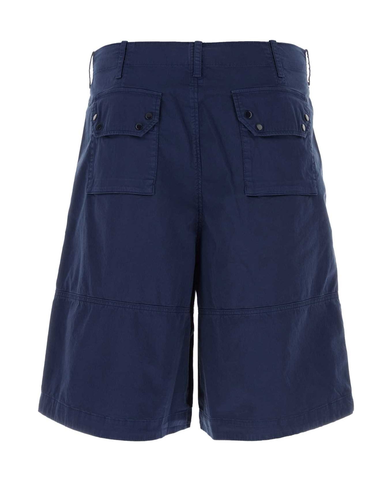 Ten C Blue Stretch Cotton Bermuda Shorts - BLUNOTTE