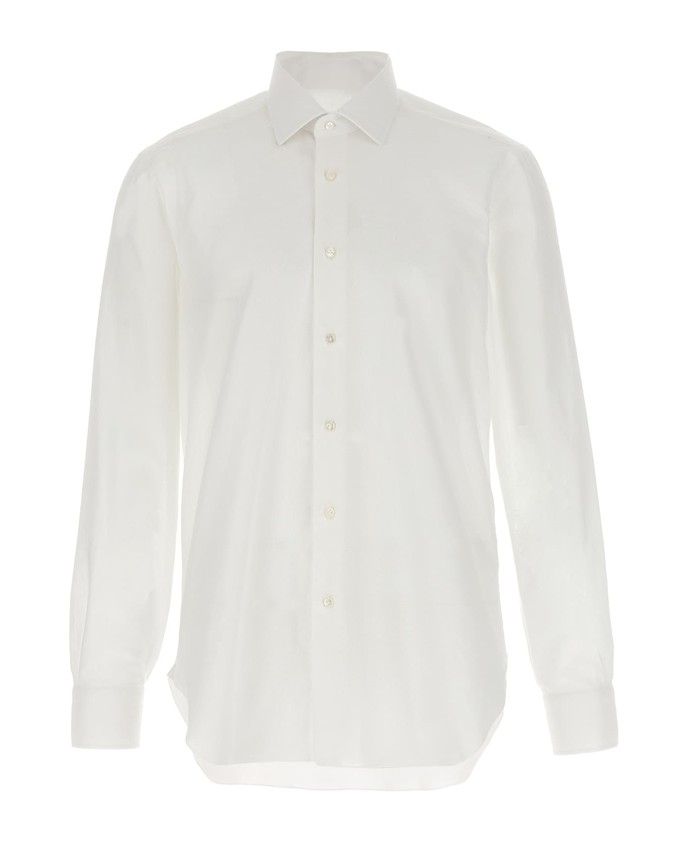 Barba Napoli Honeycomb Shirt - White