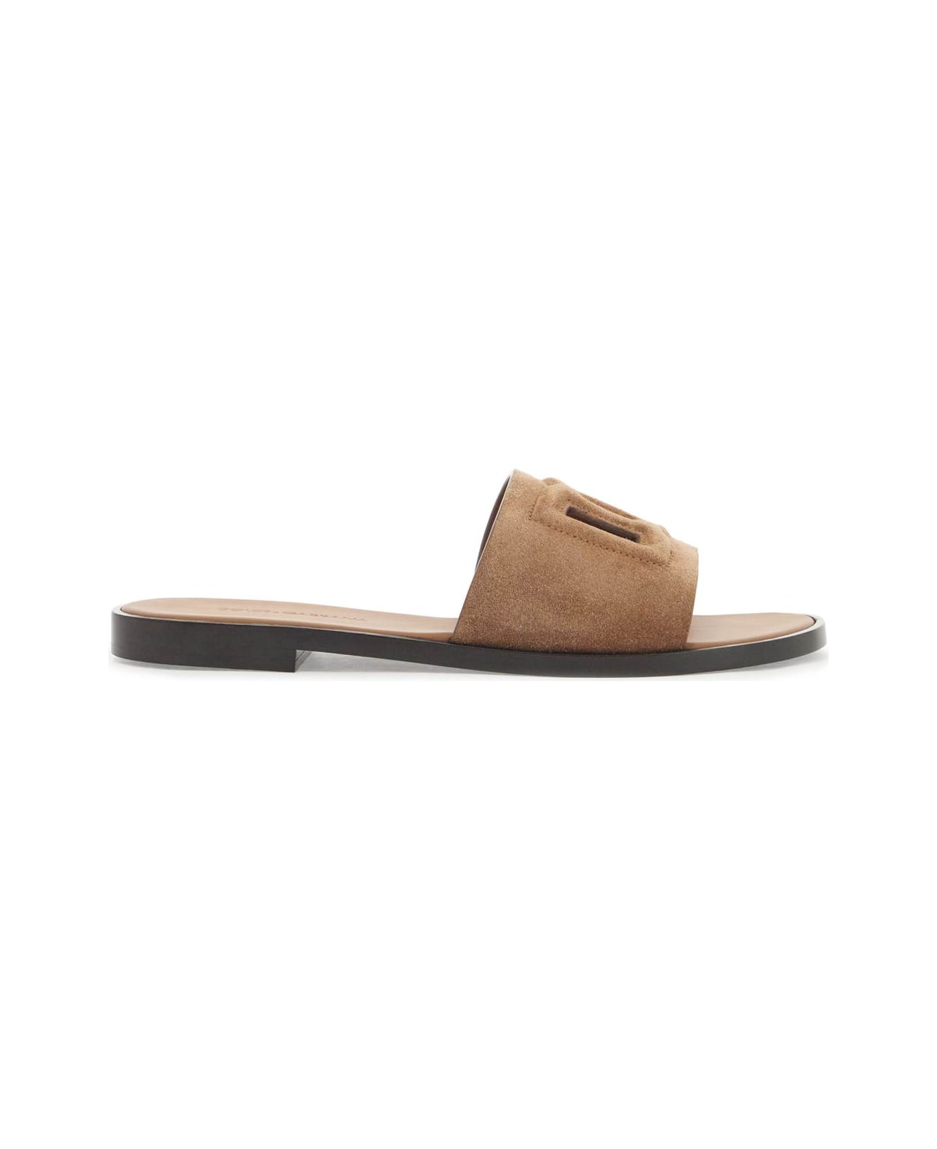 Dolce & Gabbana 'dg Logo Suede Slides For Stylish - NOCCIOLA (Brown)