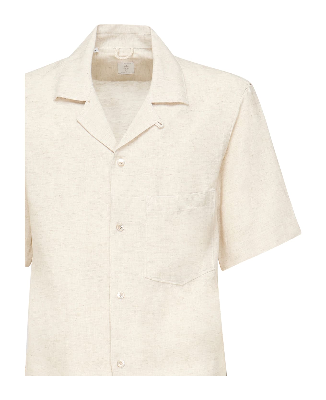 Eleventy Shirt With Wide Collar - SAND