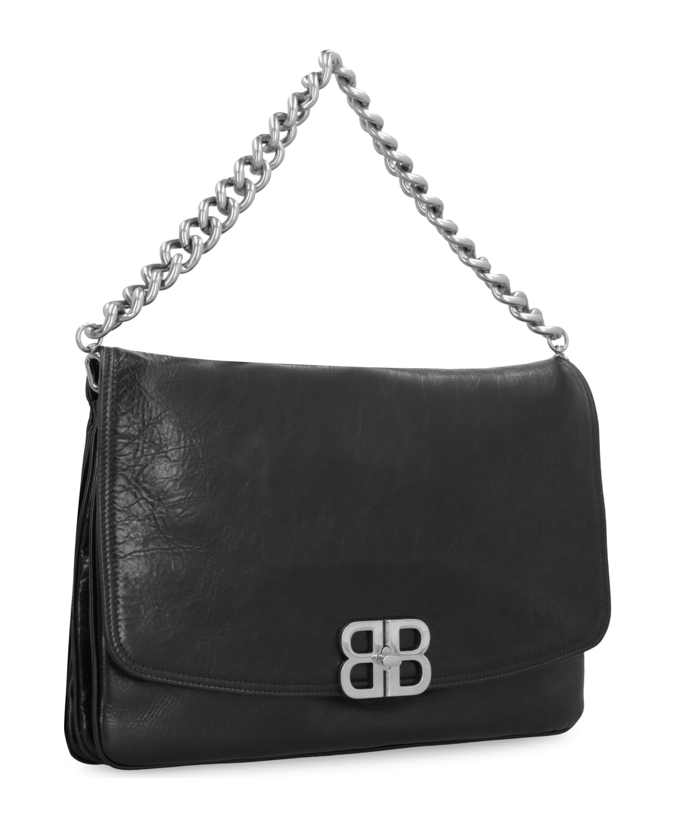 Balenciaga Flap Bb Soft Leather Bag - black