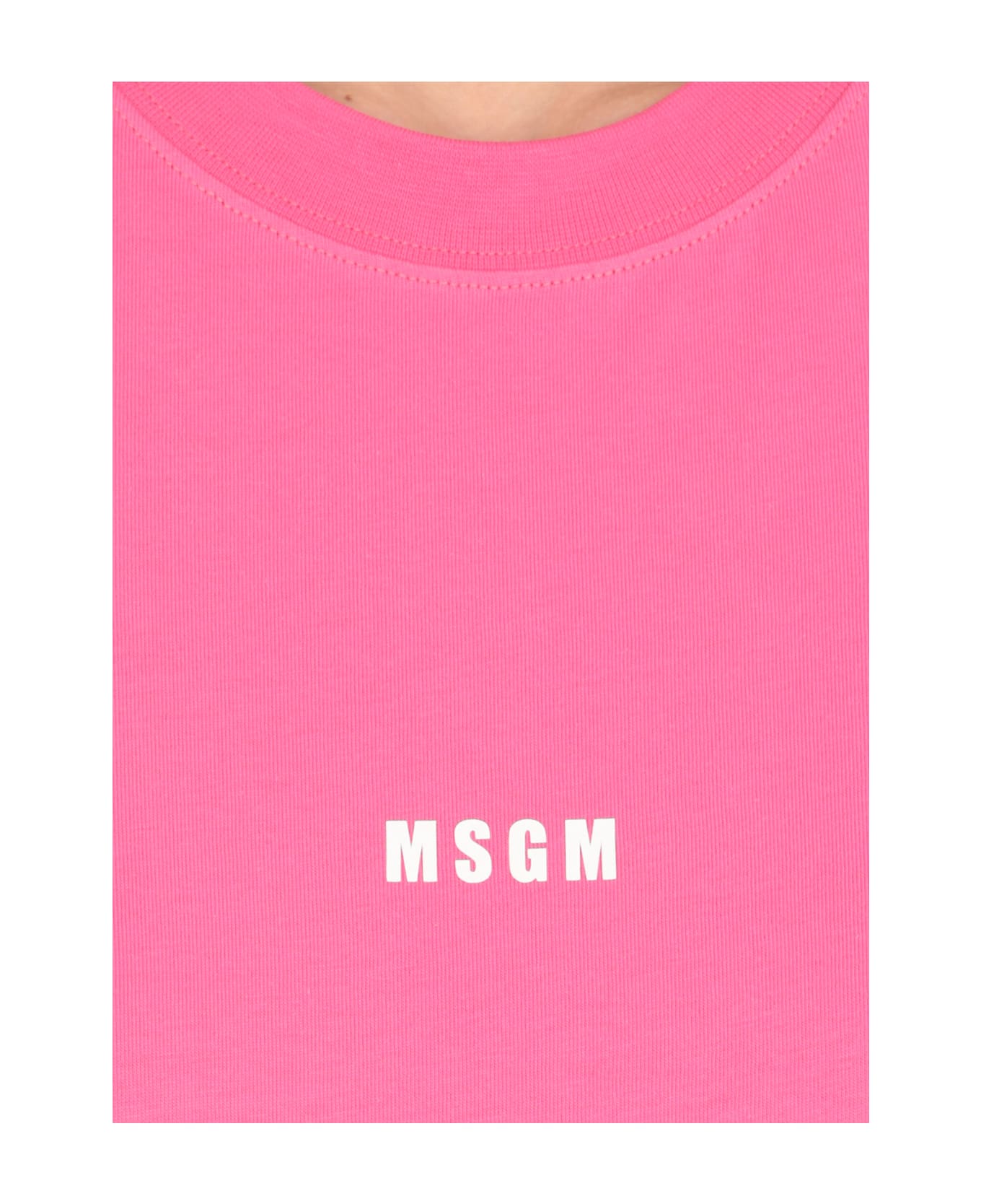 MSGM T-shirt With Logo - Fuchsia