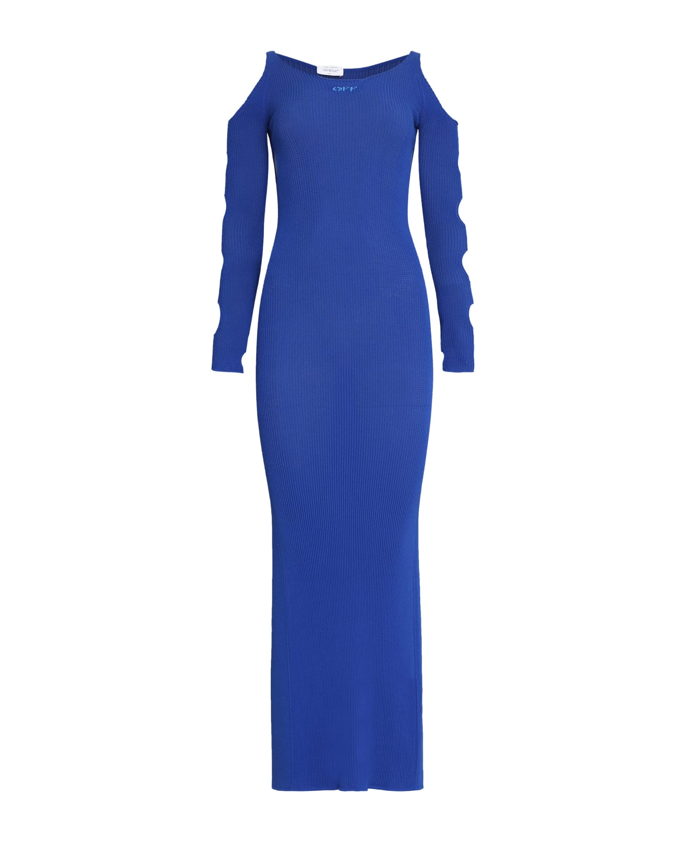 Off-White Cut-out Net Long Dress - Blu