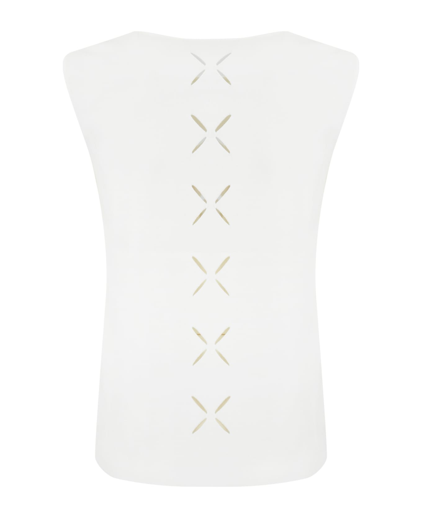 D.Exterior Viscose Flower Top - Bianco
